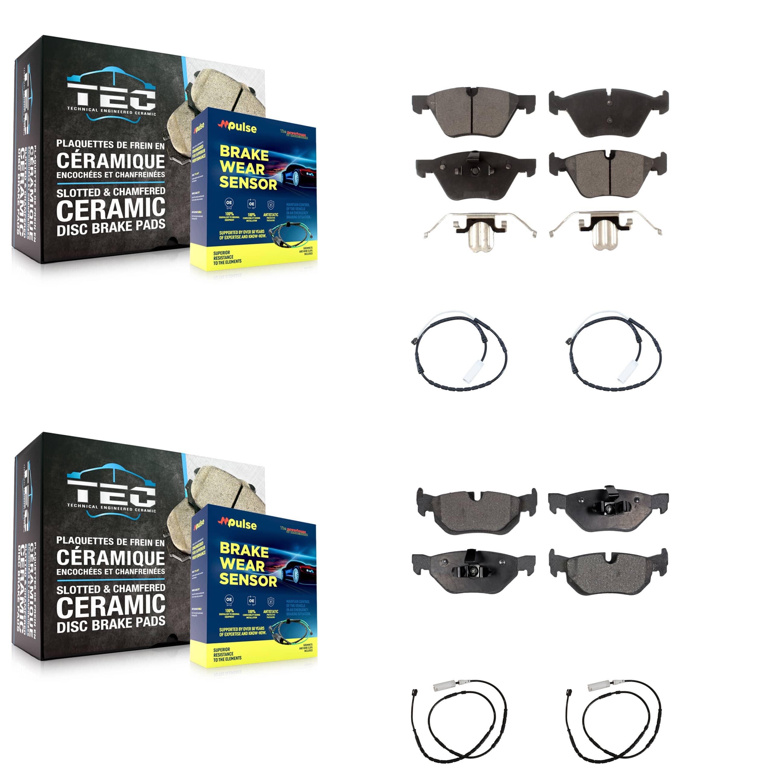 TEC - KTW-100546 - Front and Rear Disc Brake Pad Kits