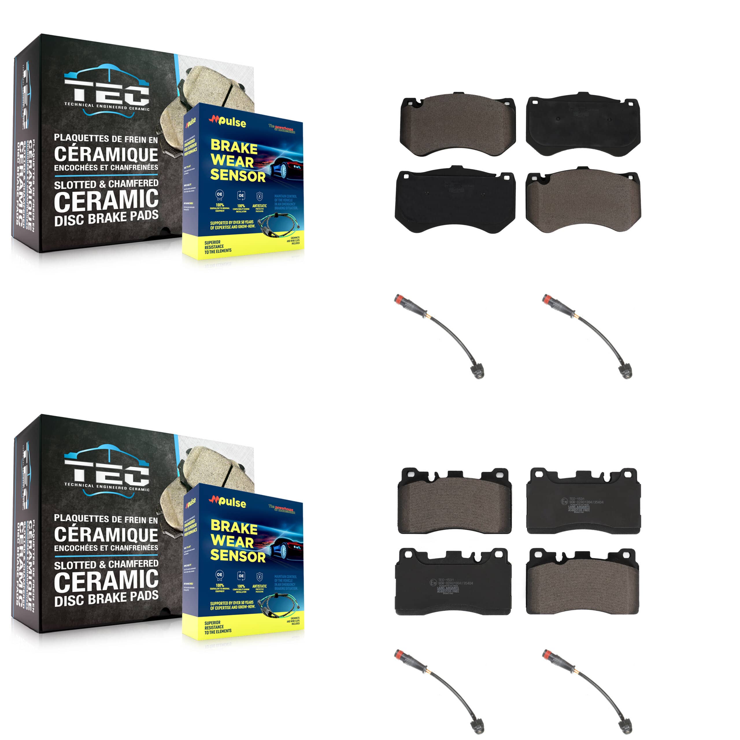 TEC - KTW-100557 - Front and Rear Disc Brake Pad Kits