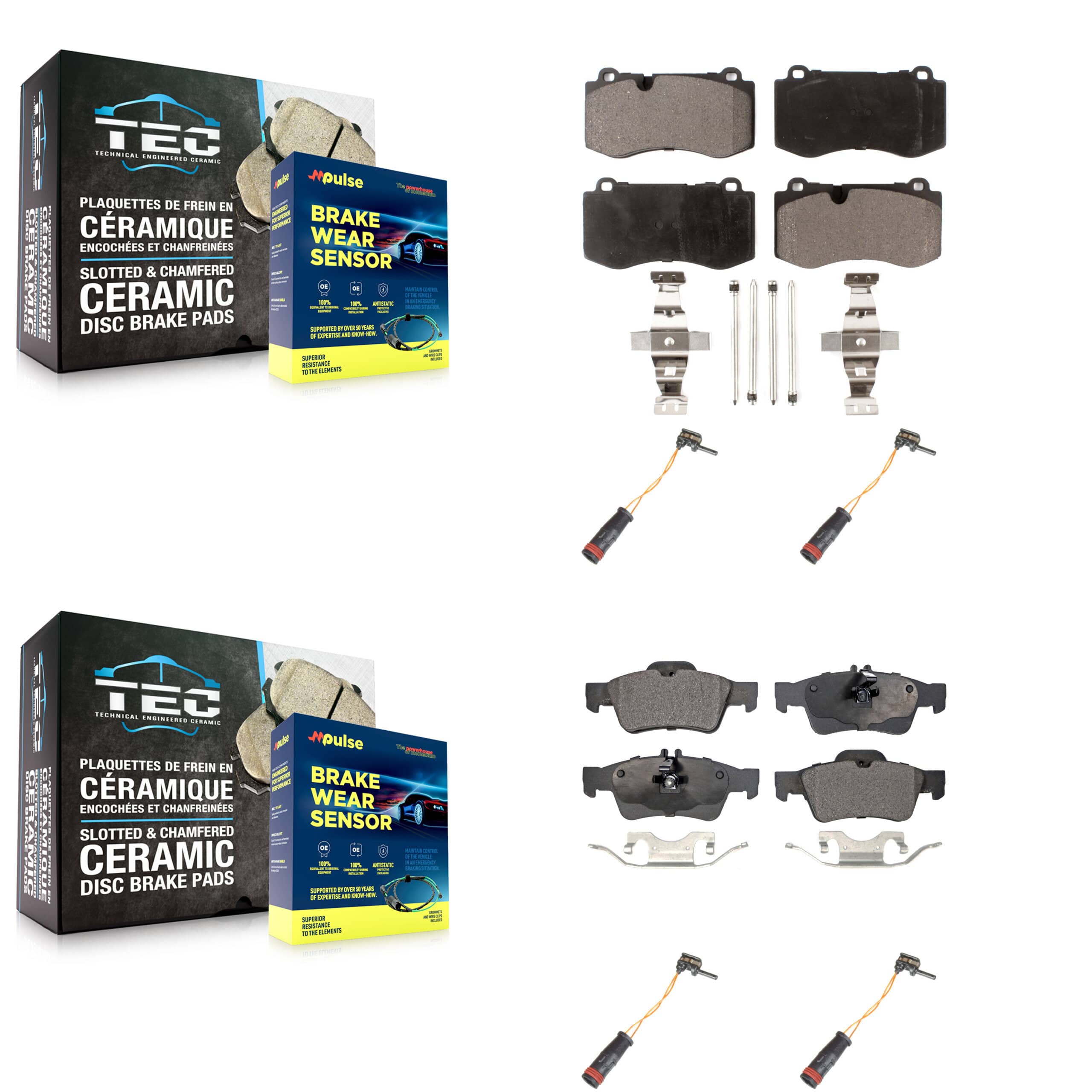 TEC - KTW-100558 - Front and Rear Disc Brake Pad Kits