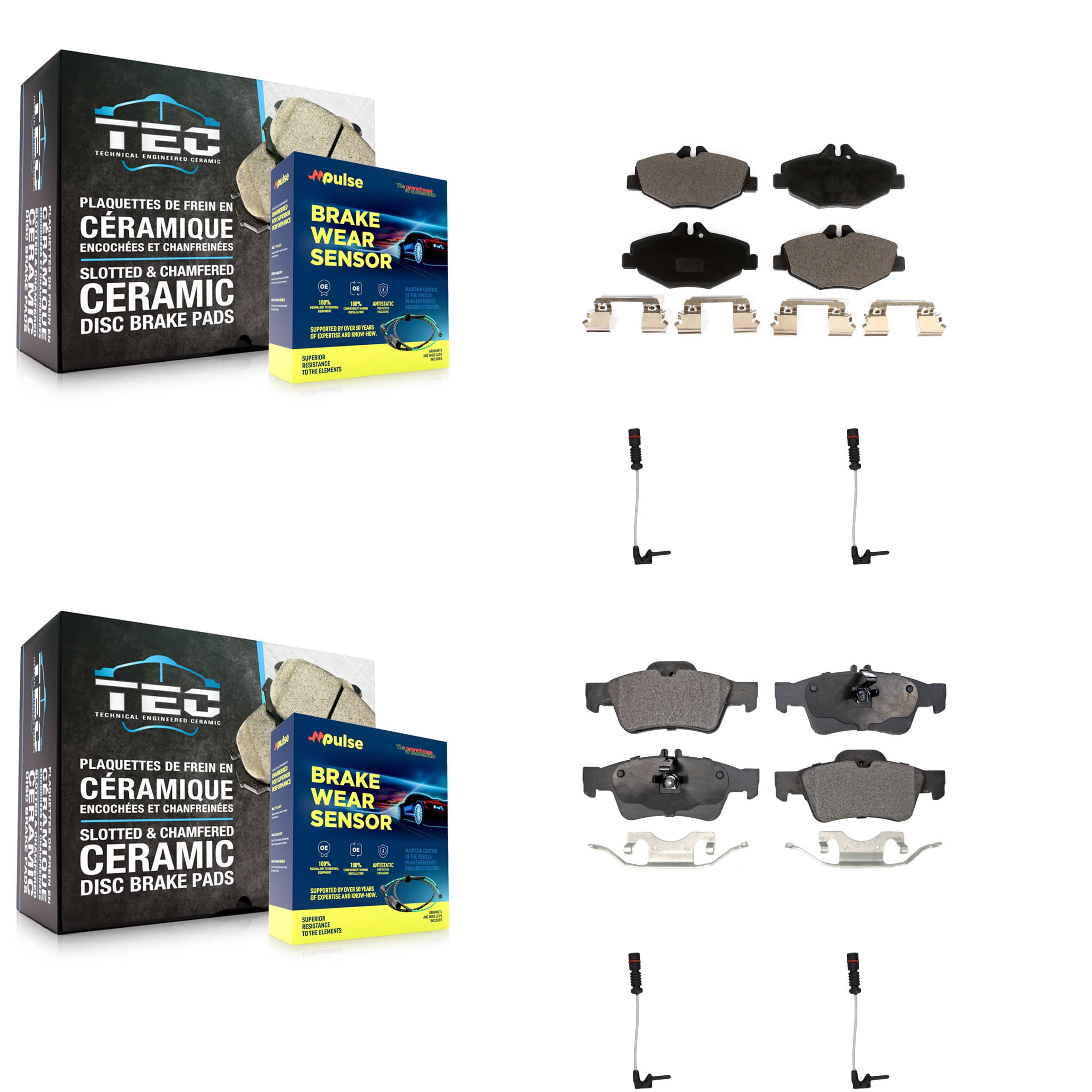 TEC - KTW-100570 - Front and Rear Disc Brake Pad Kits