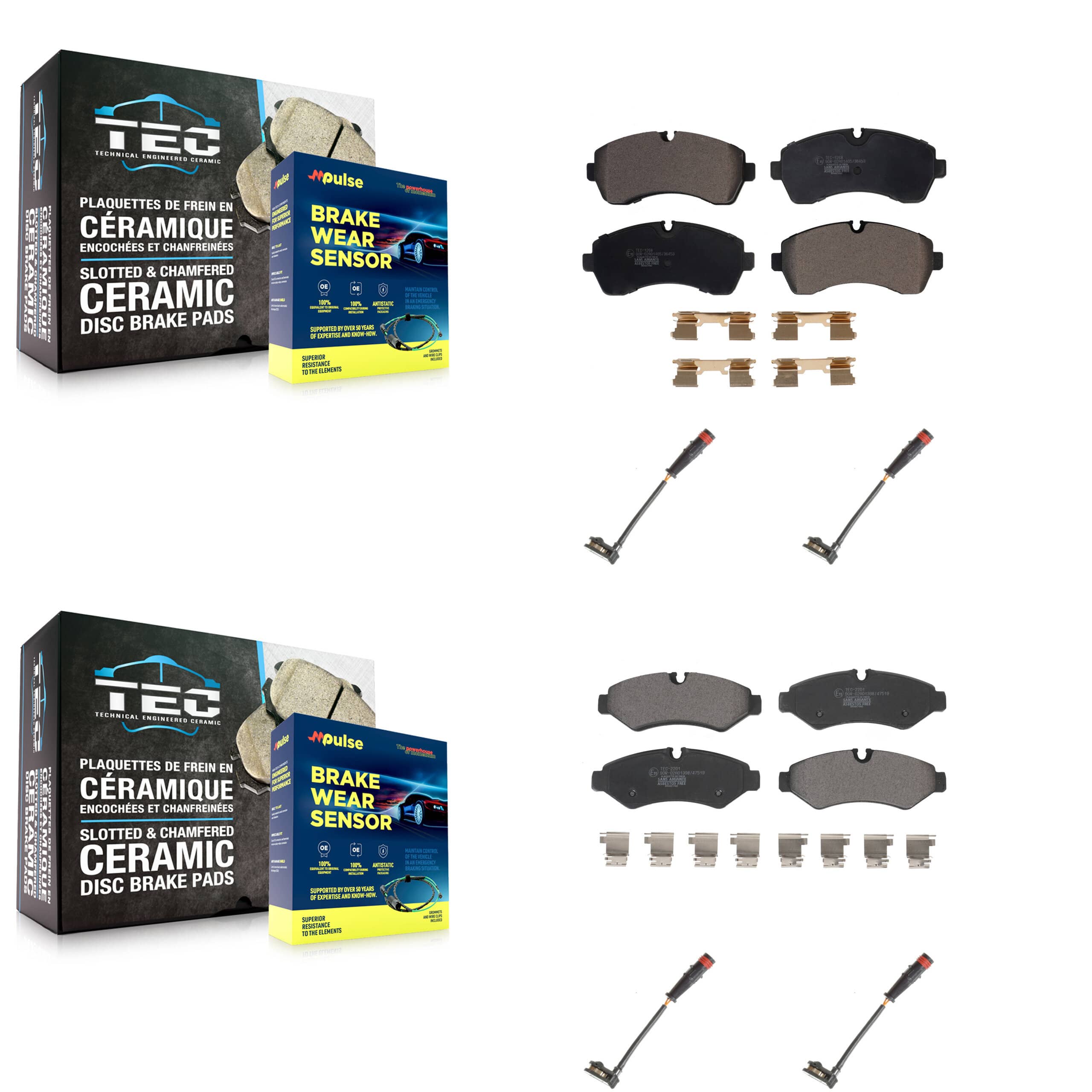 TEC - KTW-100581 - Front and Rear Disc Brake Pad Kits