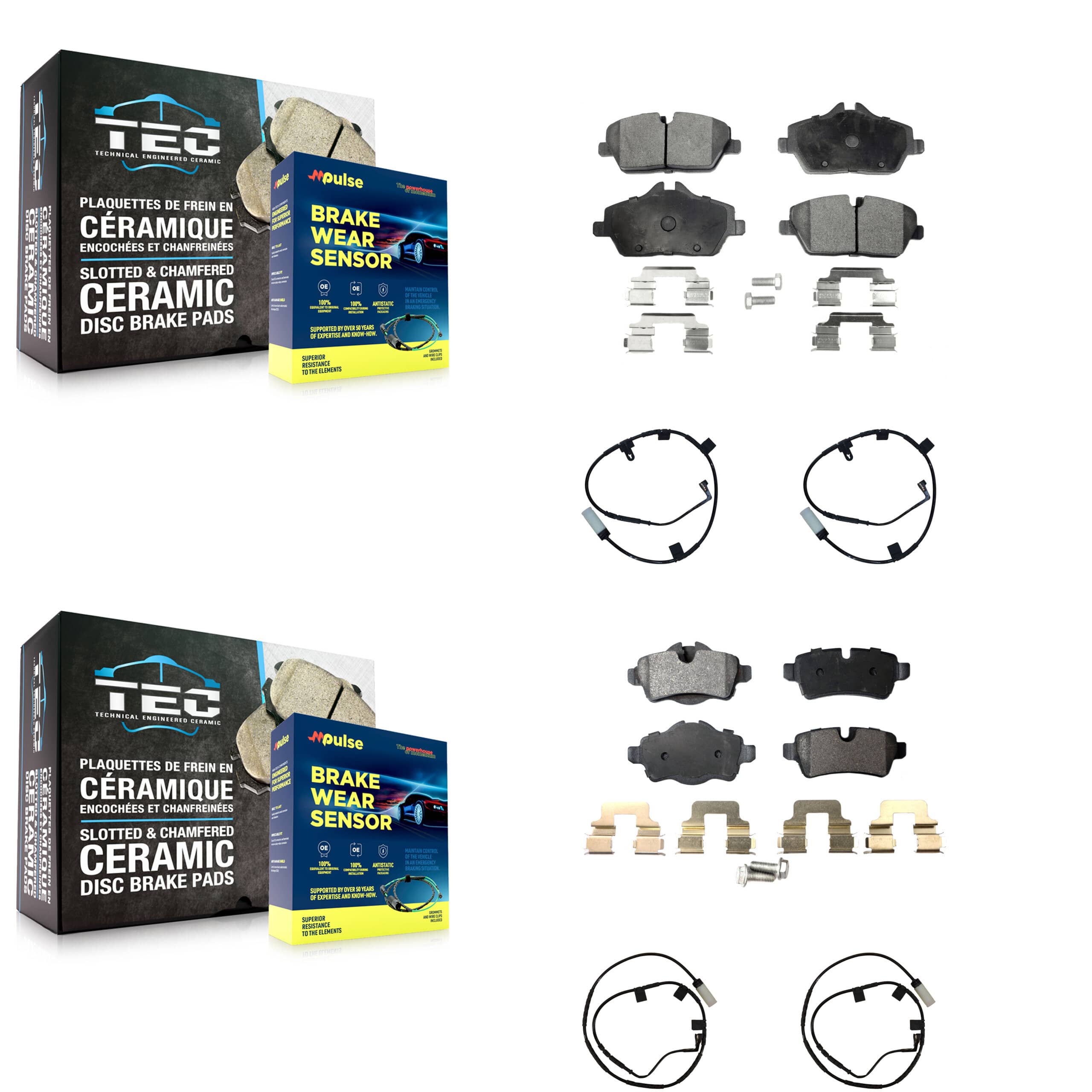 TEC - KTW-100592 - Front and Rear Disc Brake Pad Kits