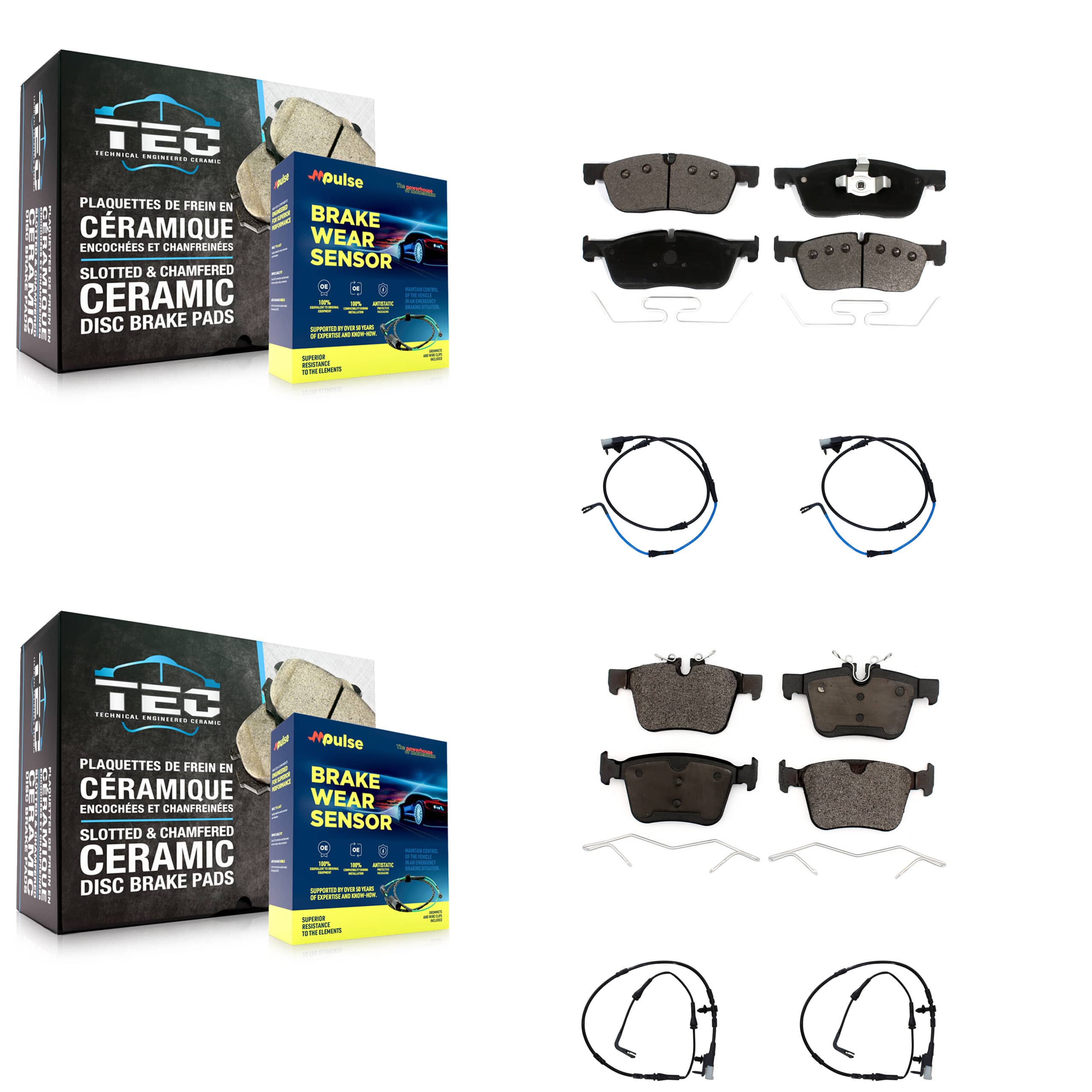 TEC - KTW-100612 - Front and Rear Disc Brake Pad Kits