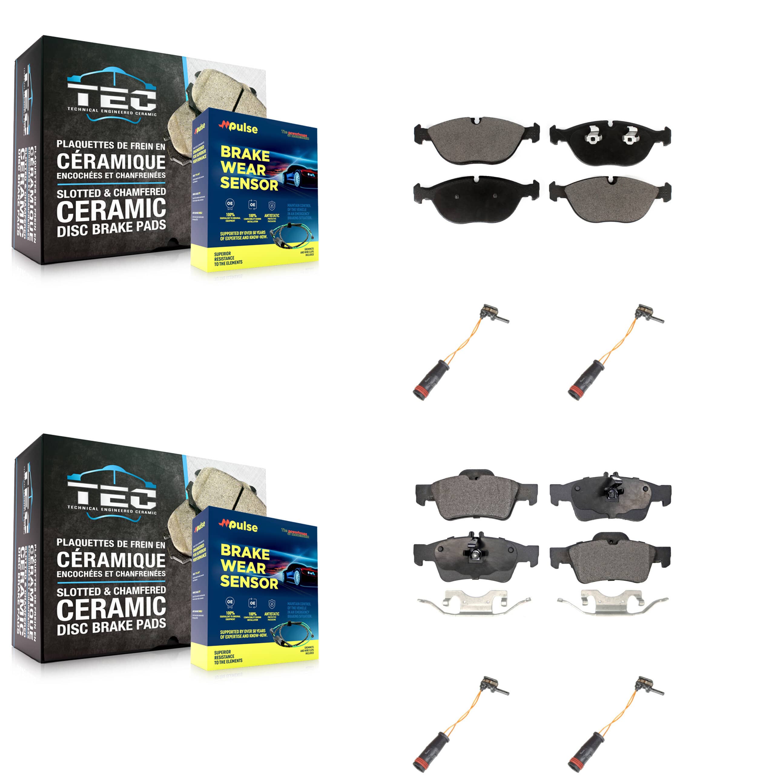 TEC - KTW-100623 - Front and Rear Disc Brake Pad Kits