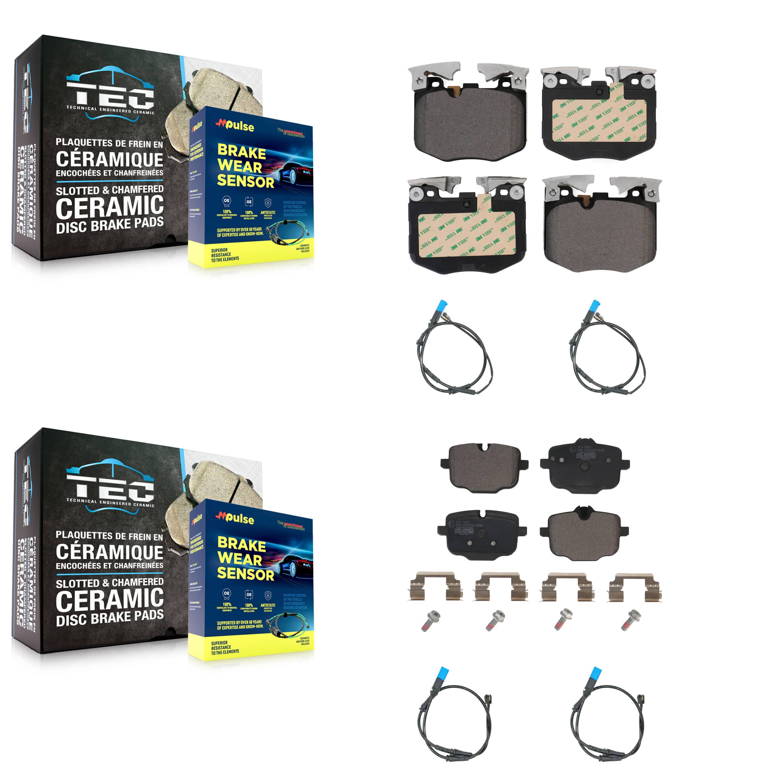 TEC - KTW-100630 - Front and Rear Disc Brake Pad Kits