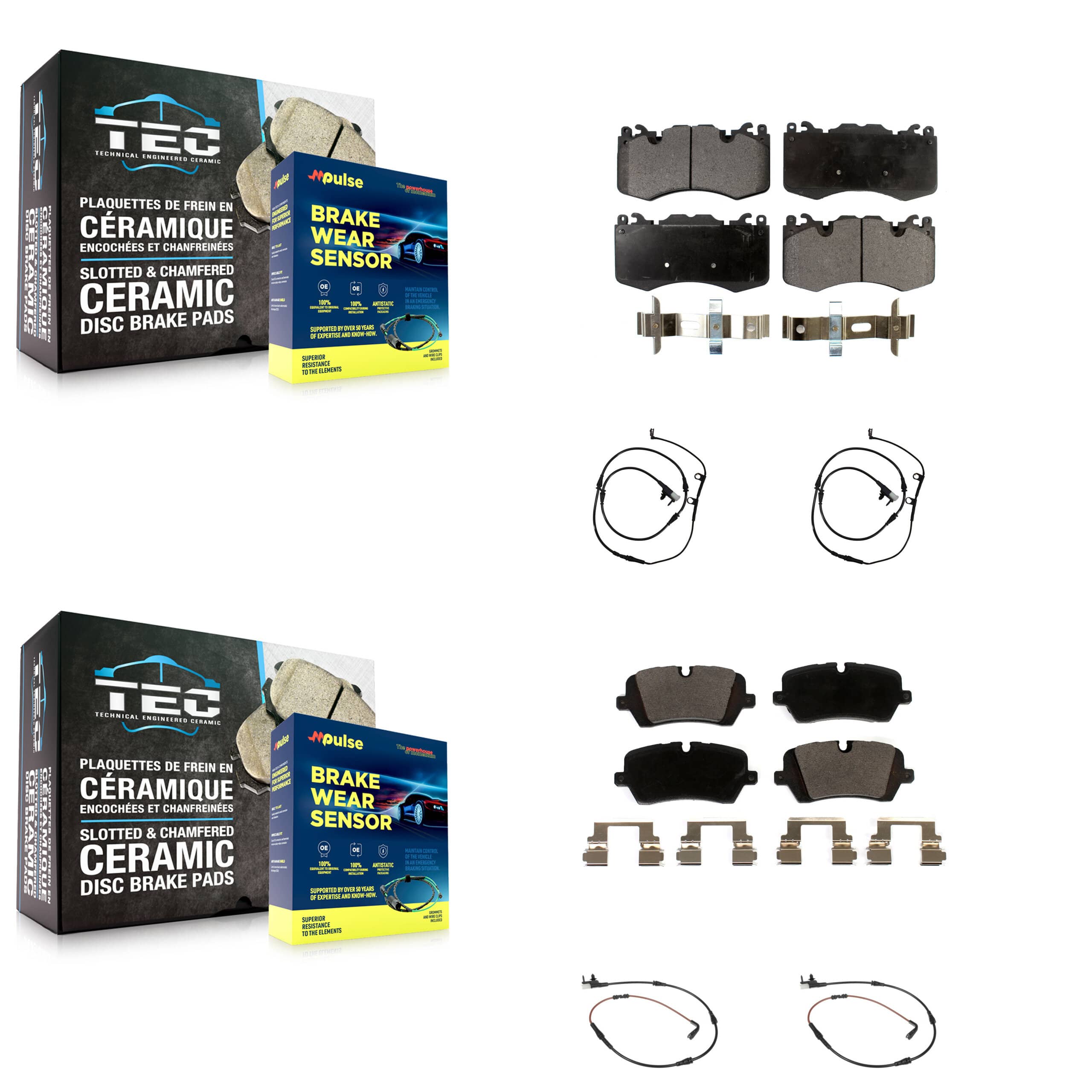 TEC - KTW-100645 - Front and Rear Disc Brake Pad Kits