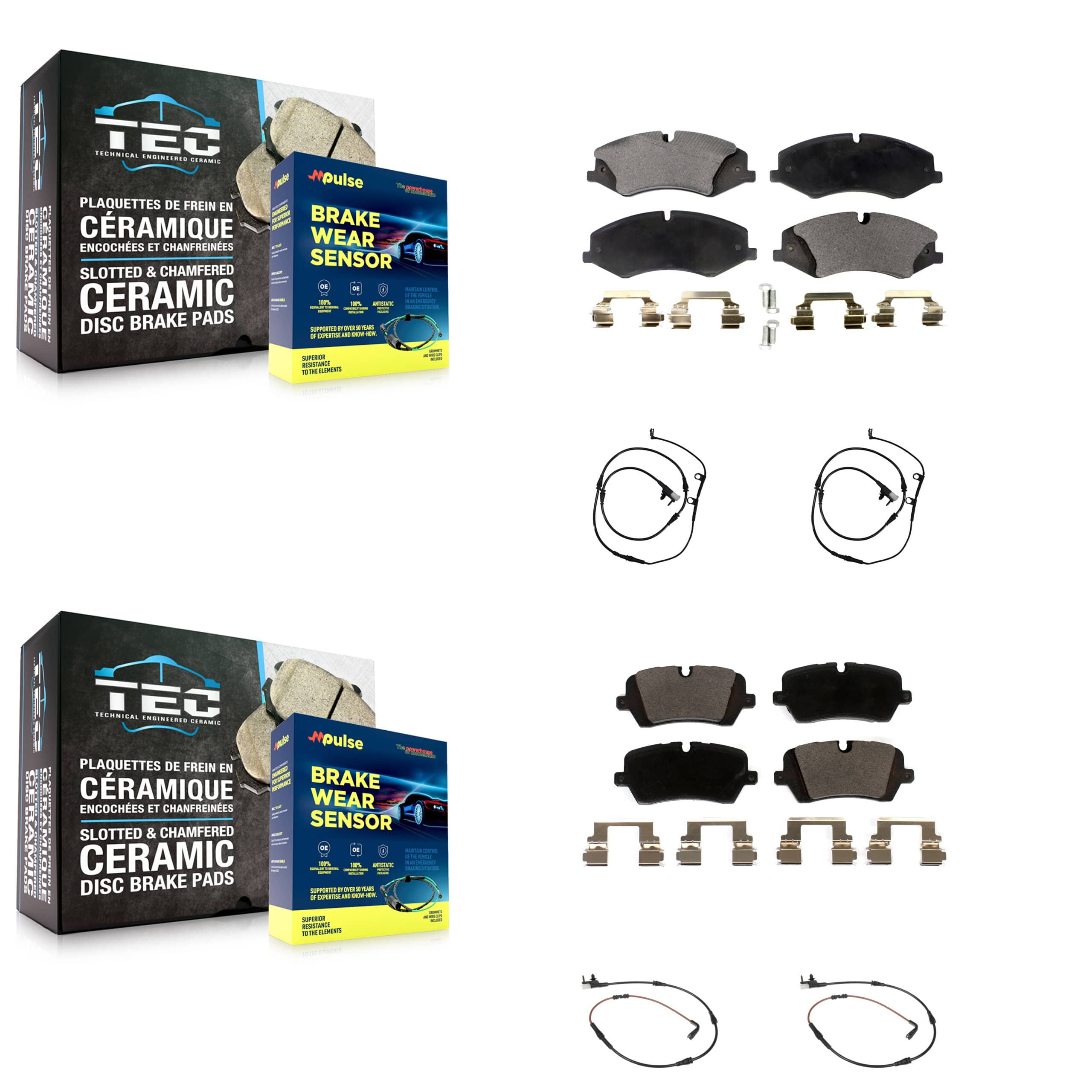 TEC - KTW-100648 - Front and Rear Disc Brake Pad Kits