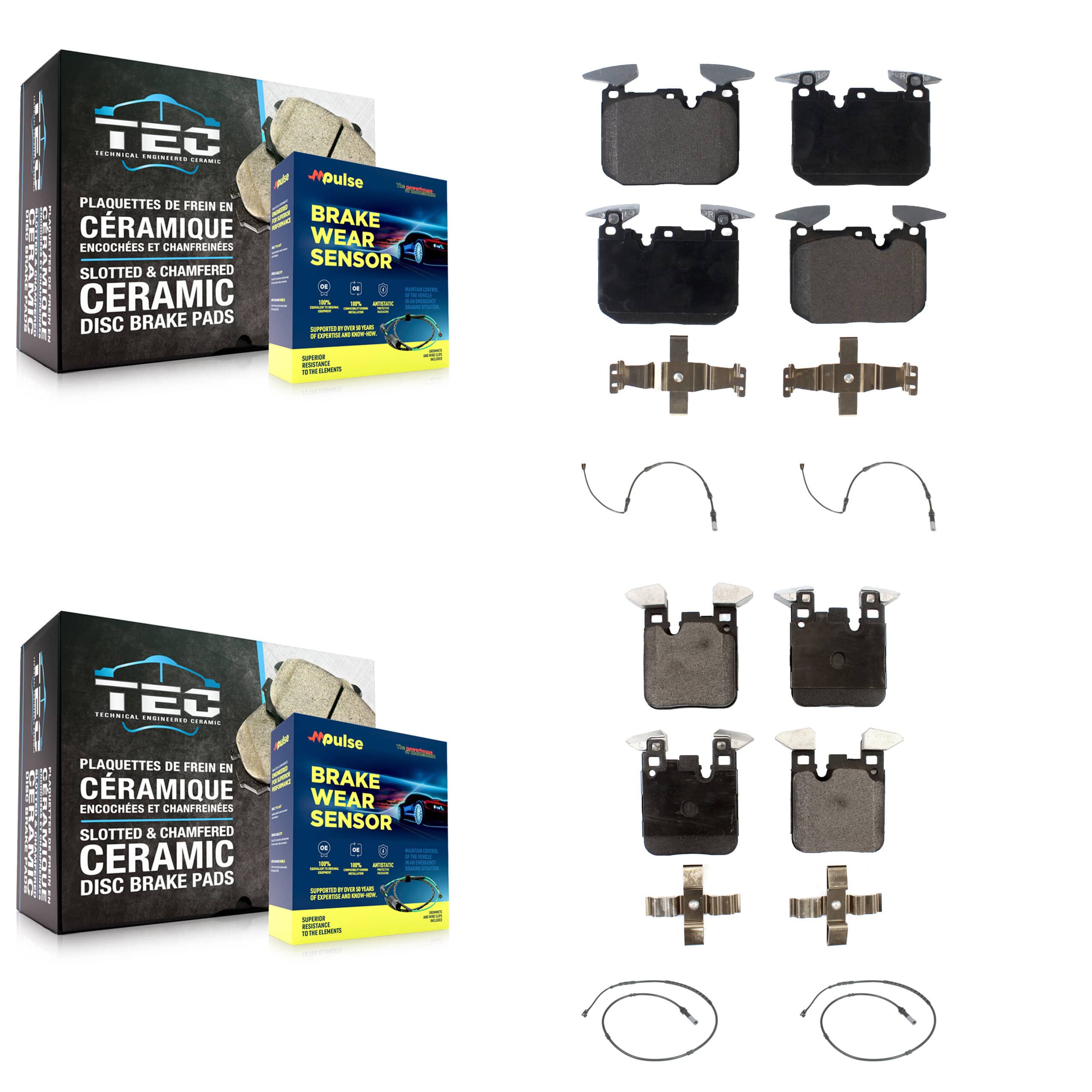 TEC - KTW-100649 - Front and Rear Disc Brake Pad Kits