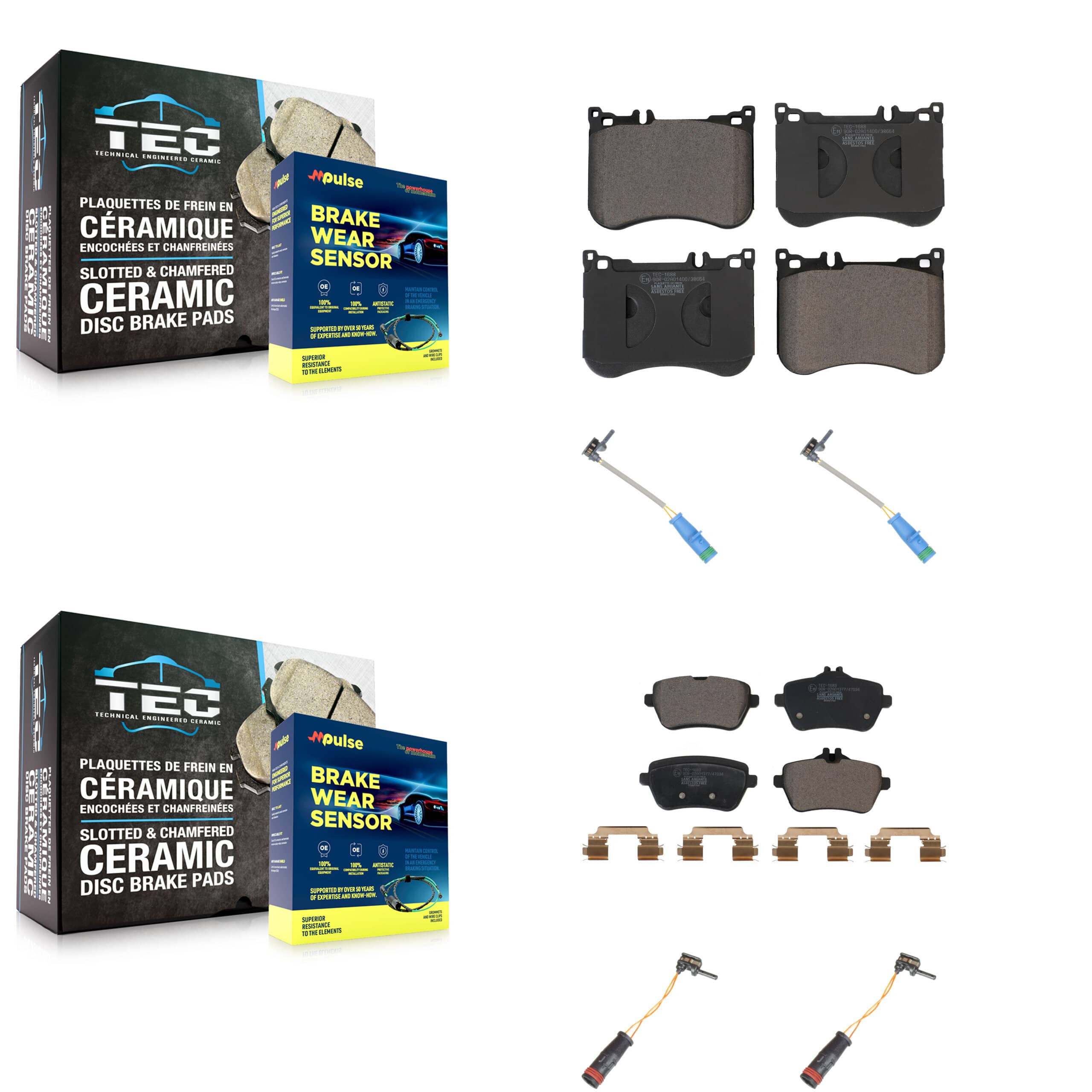 TEC - KTW-100658 - Front and Rear Disc Brake Pad Kits