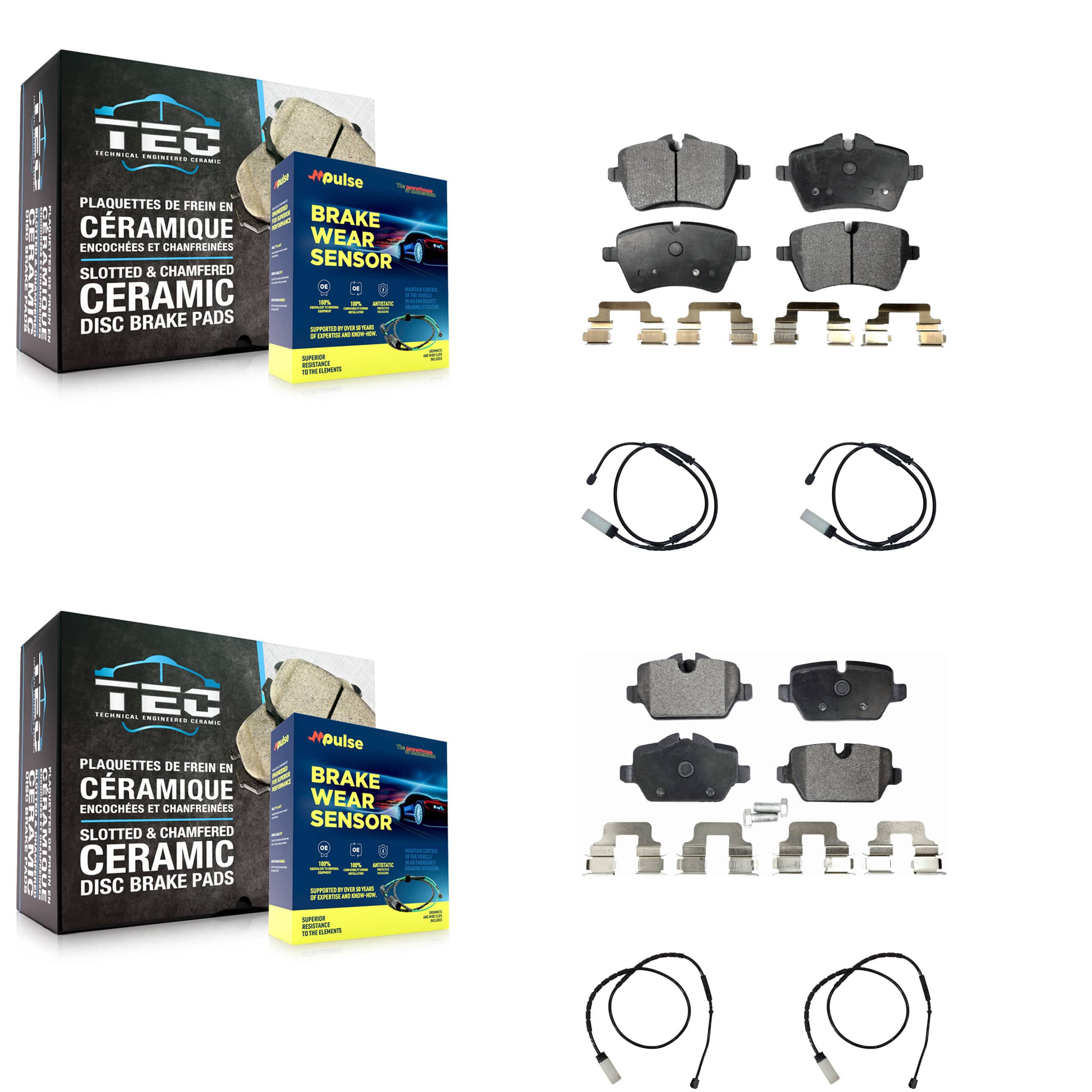 TEC - KTW-100662 - Front and Rear Disc Brake Pad Kits