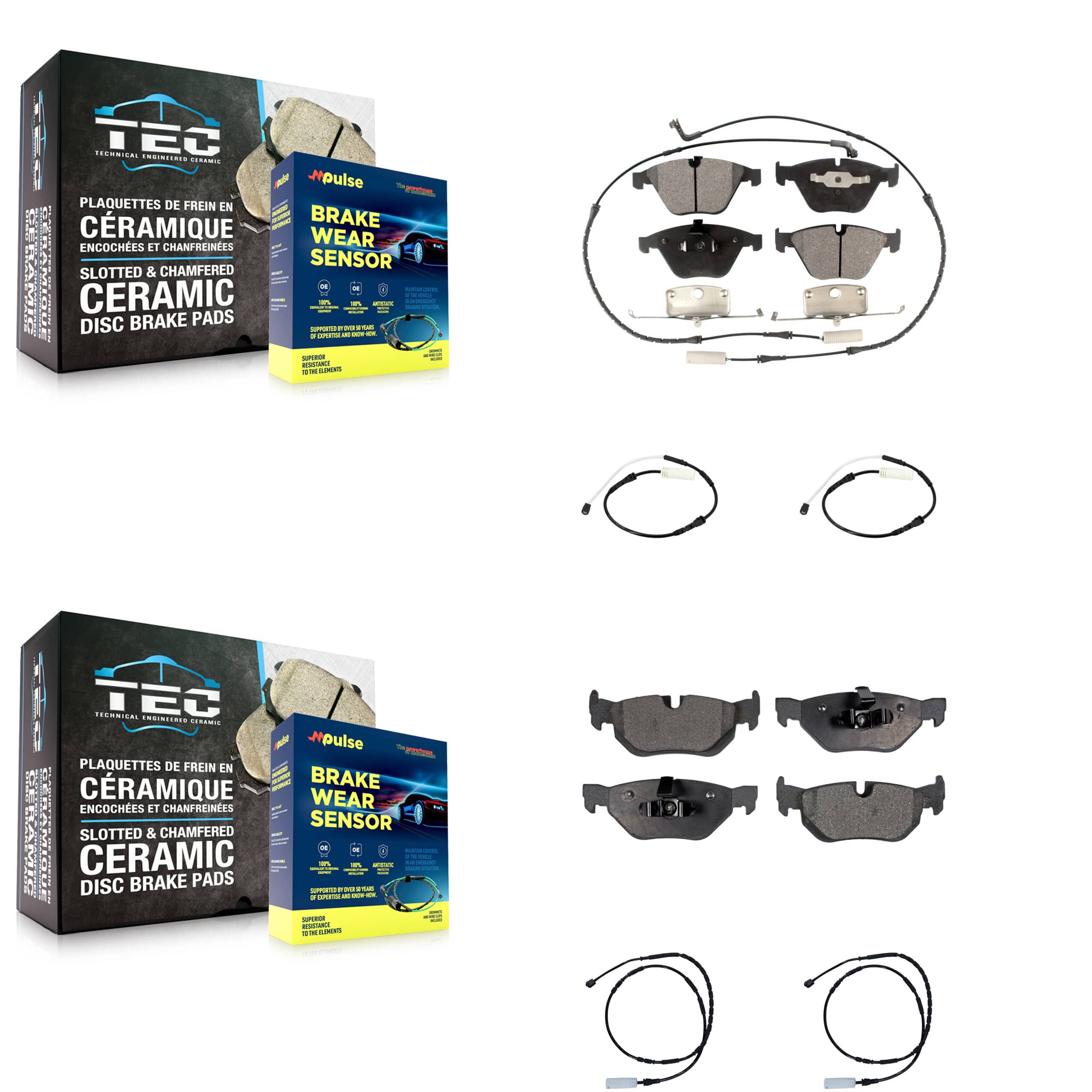 TEC - KTW-100688 - Front and Rear Disc Brake Pad Kits
