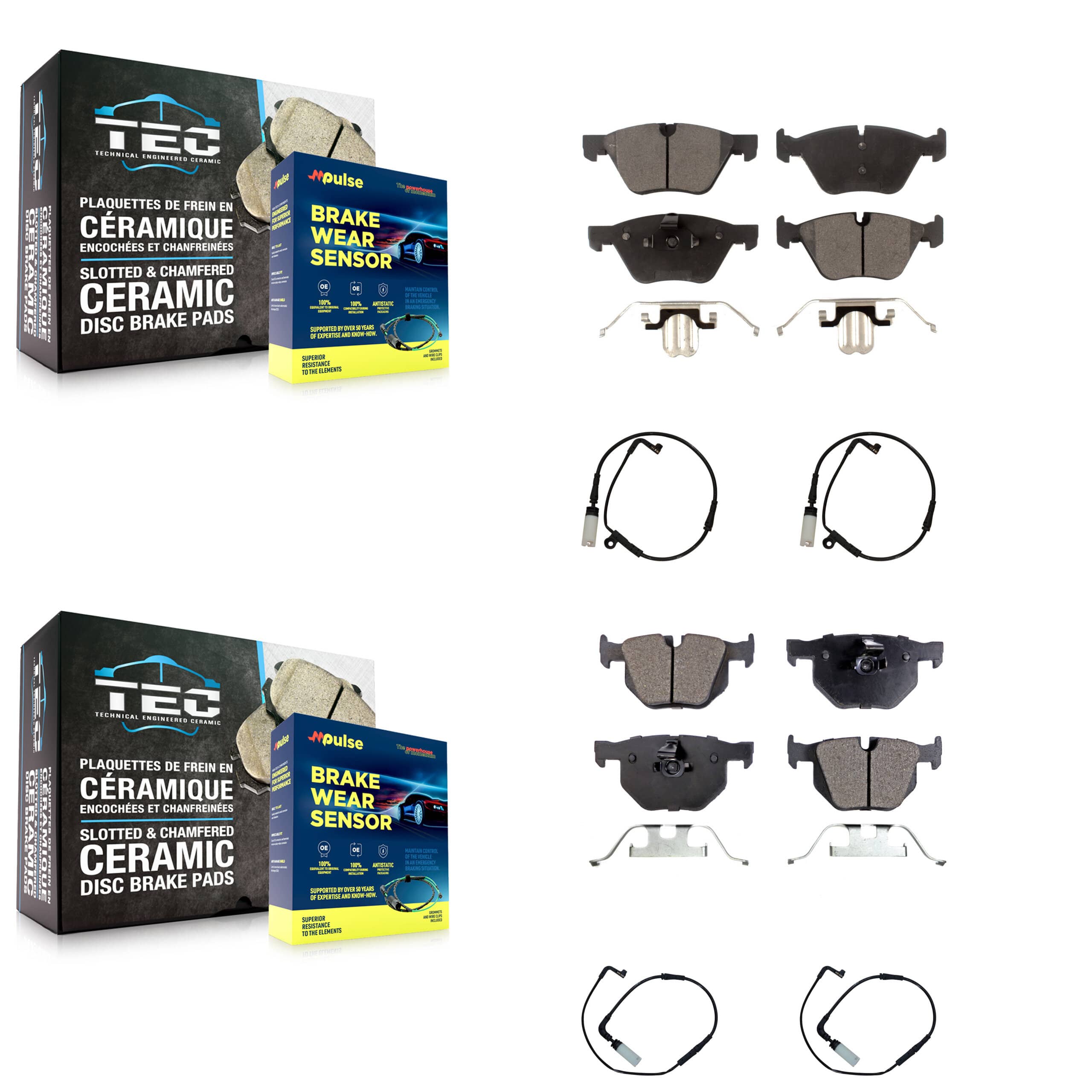 TEC - KTW-100691 - Front and Rear Disc Brake Pad Kits