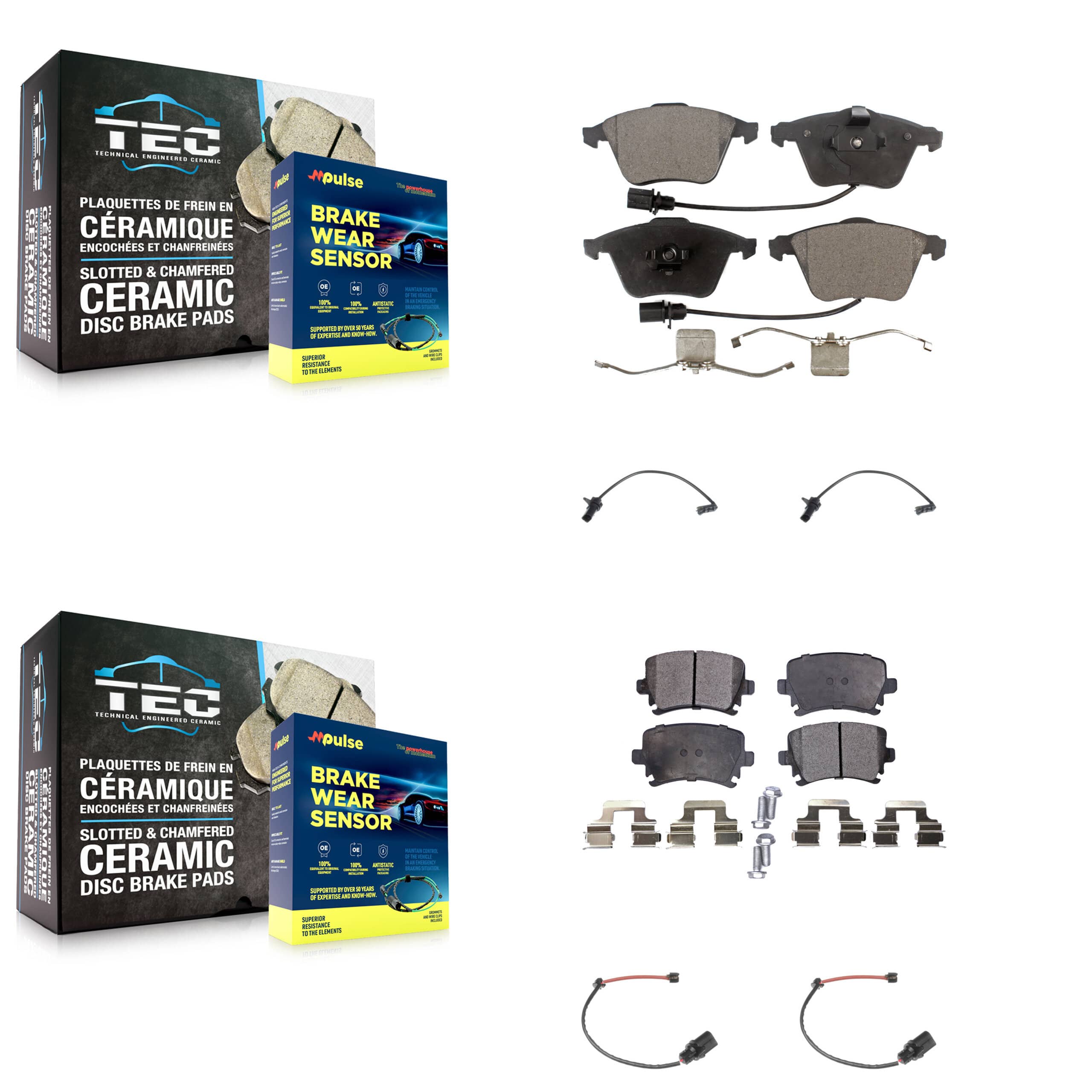 TEC - KTW-100709 - Front and Rear Disc Brake Pad Kits