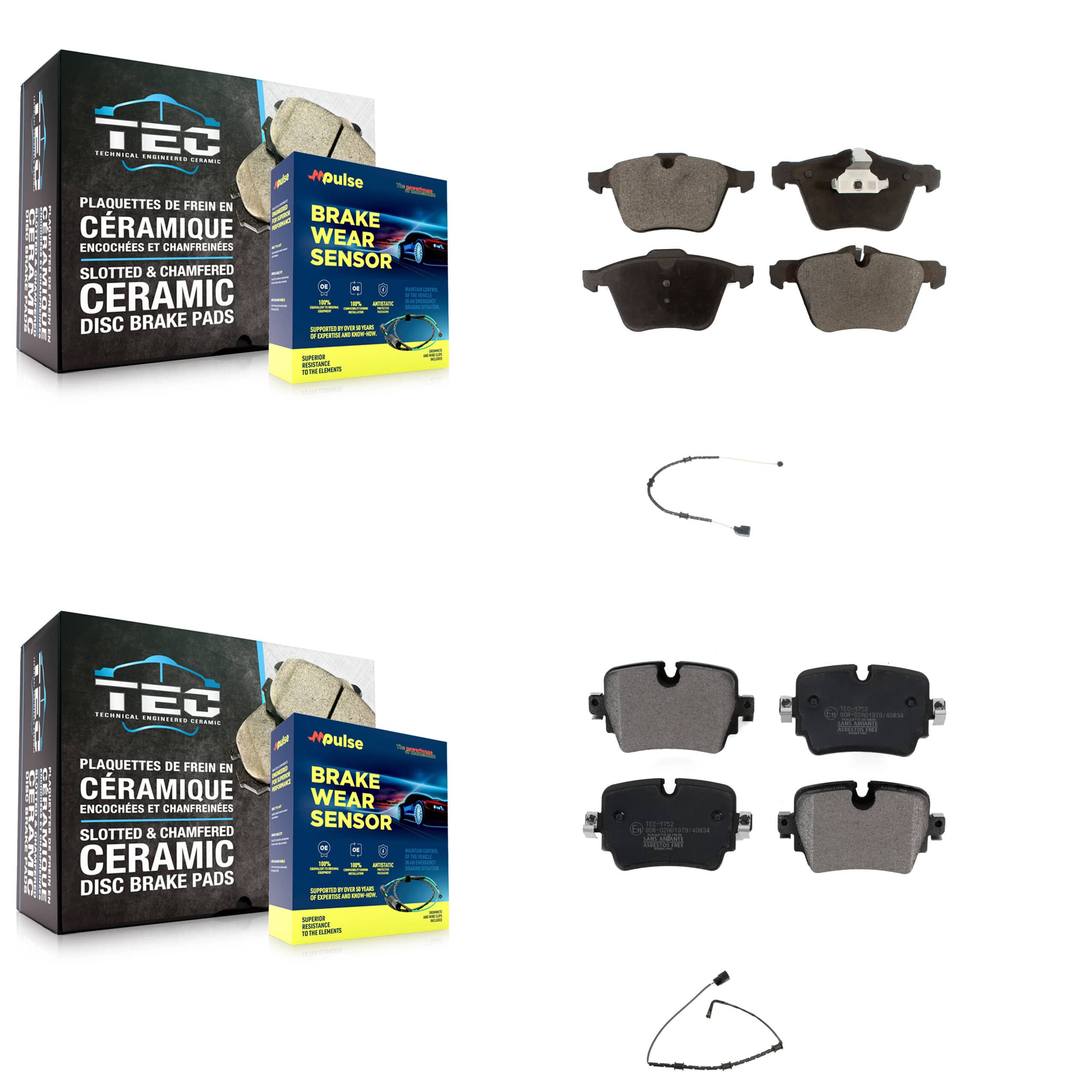 TEC - KTW-101402 - Front and Rear Disc Brake Pad Kits
