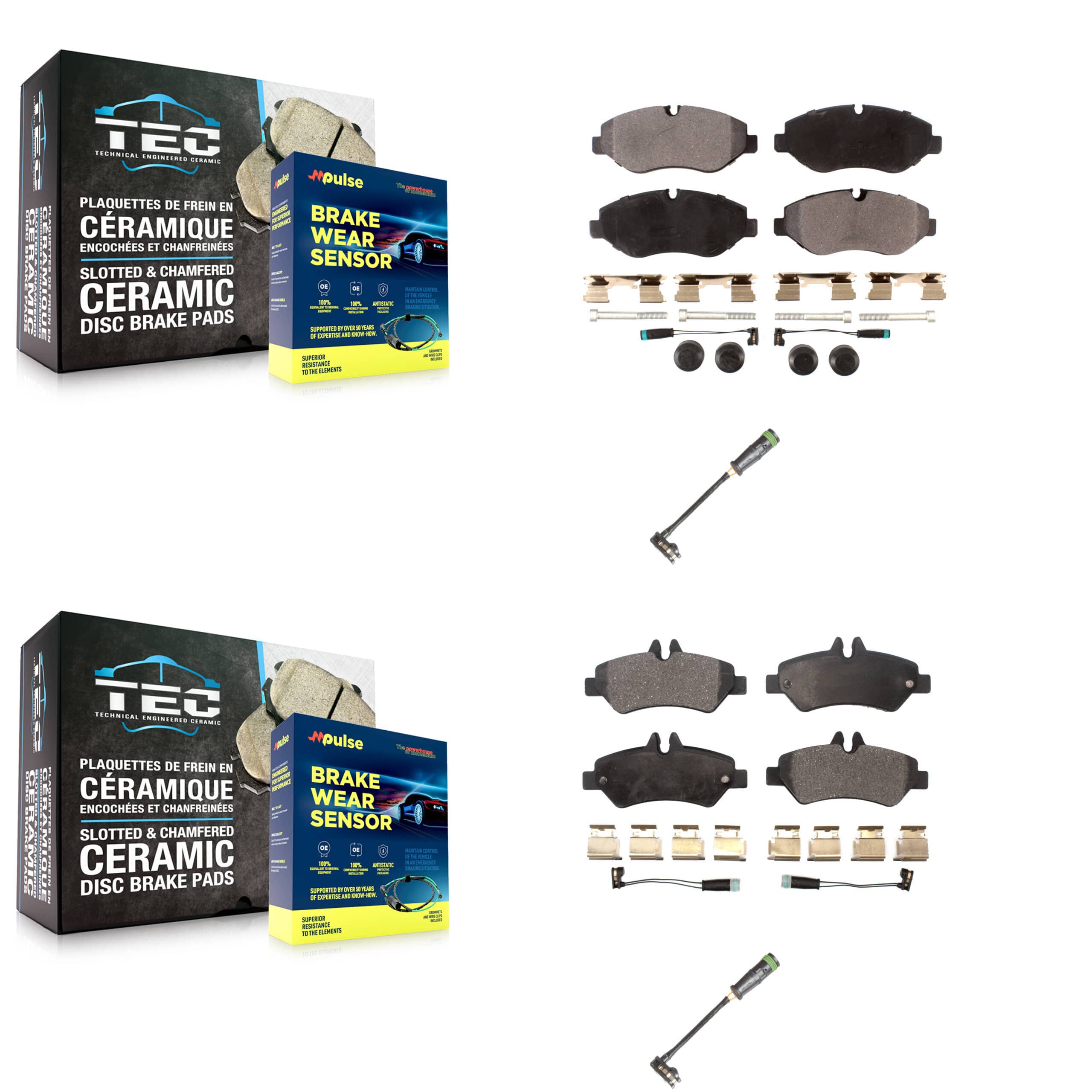 TEC - KTW-101414 - Front and Rear Disc Brake Pad Kits