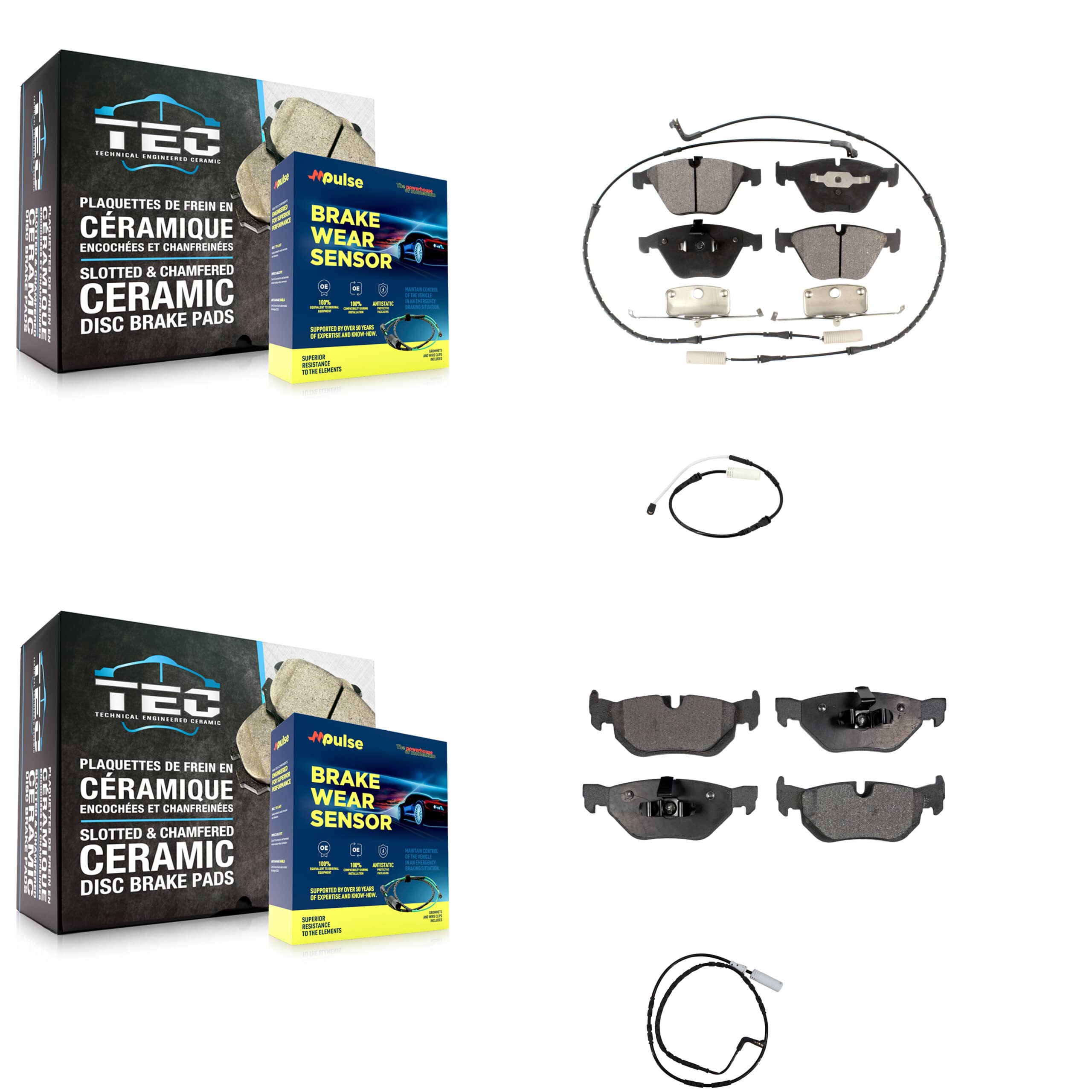 TEC - KTW-101418 - Front and Rear Disc Brake Pad Kits