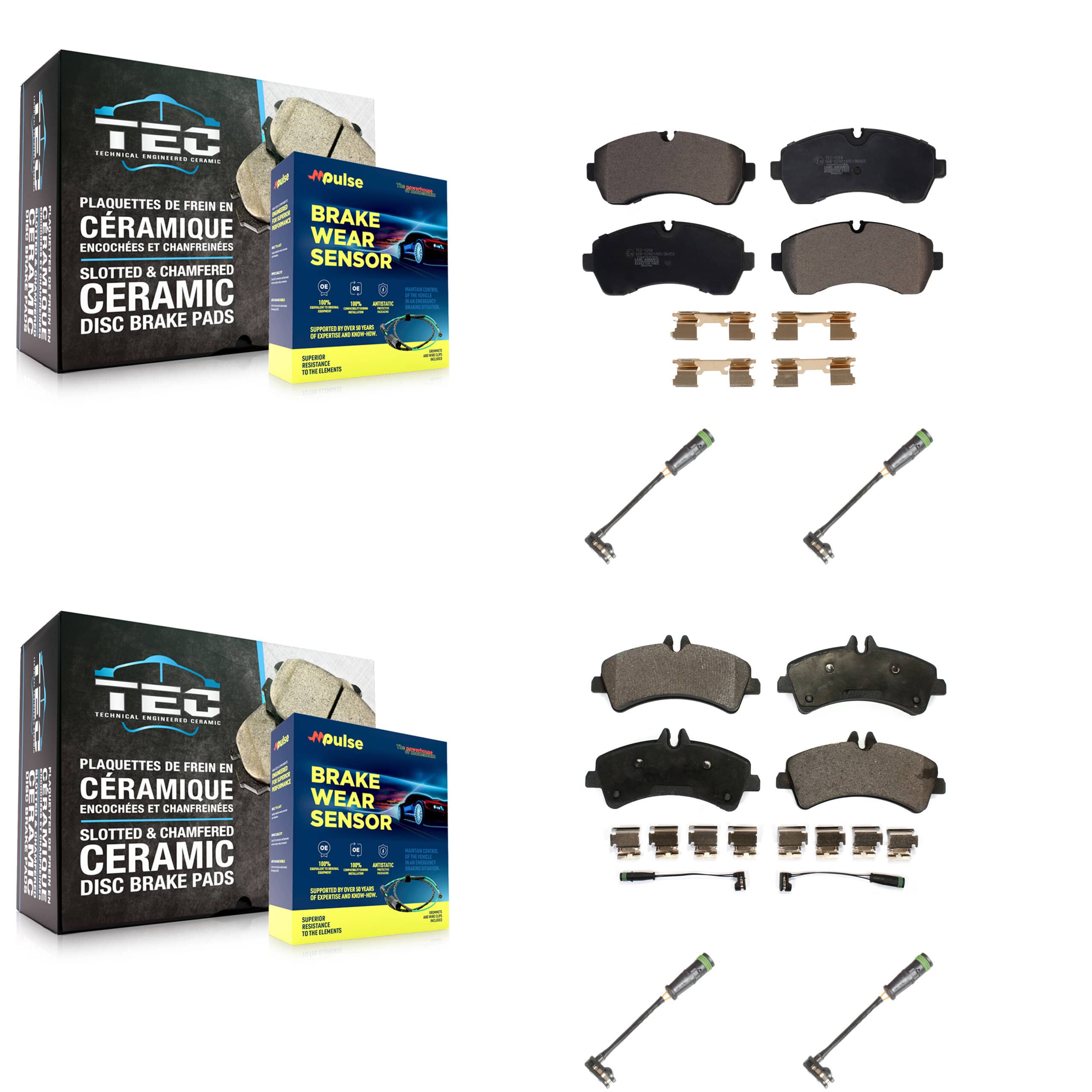 TEC - KTW-101461 - Front and Rear Disc Brake Pad Kits