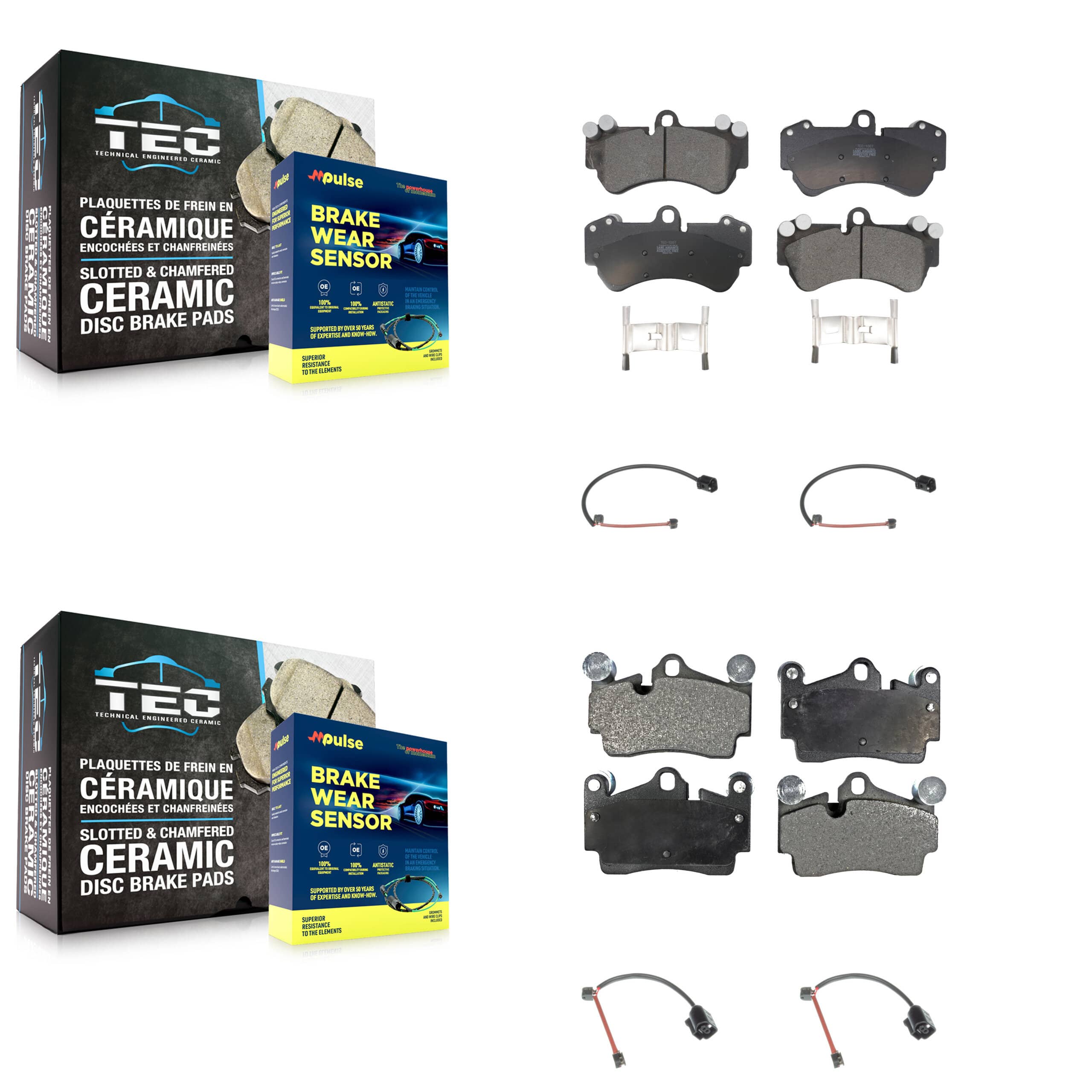 TEC - KTW-101521 - Front and Rear Disc Brake Pad Kits