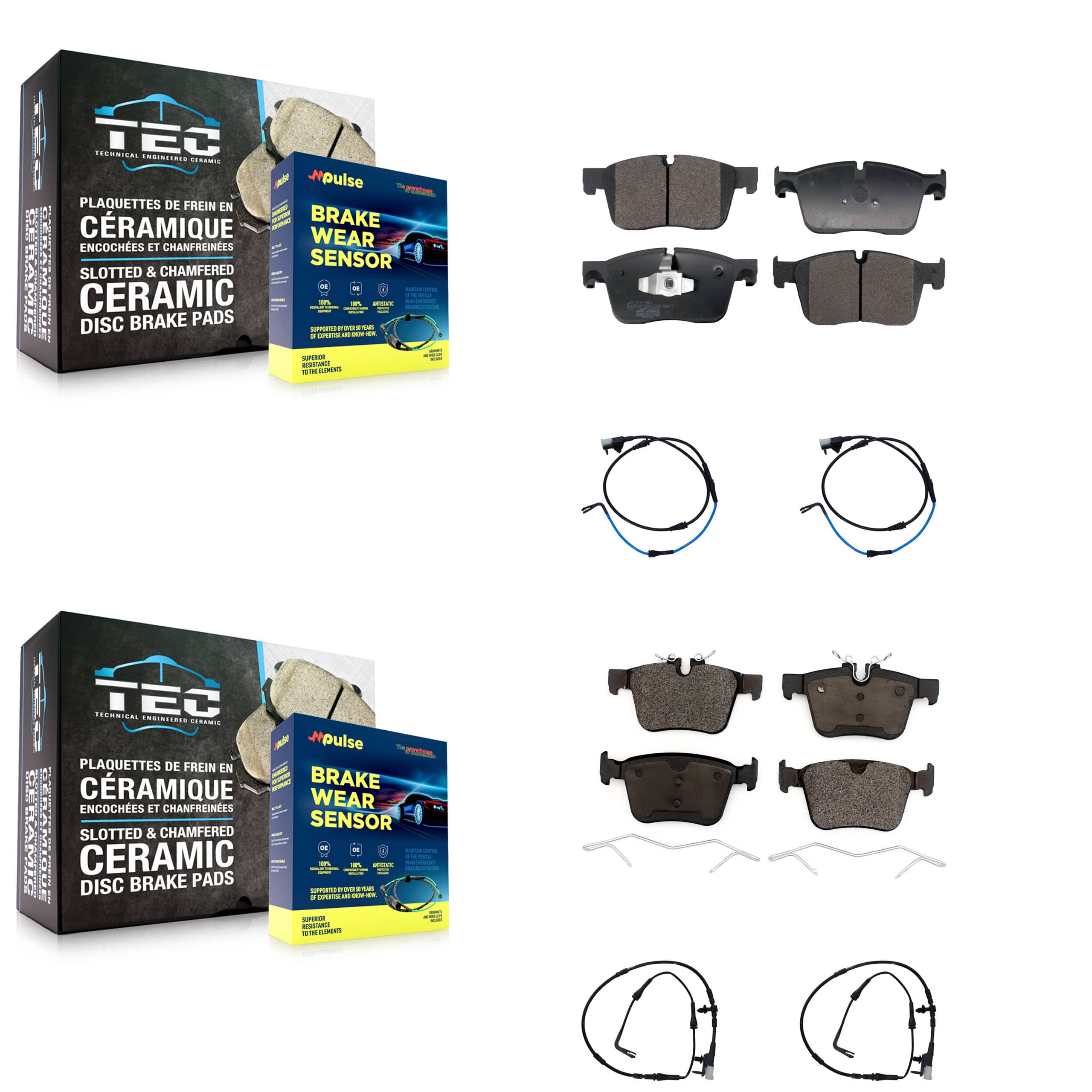 TEC - KTW-101527 - Front and Rear Disc Brake Pad Kits