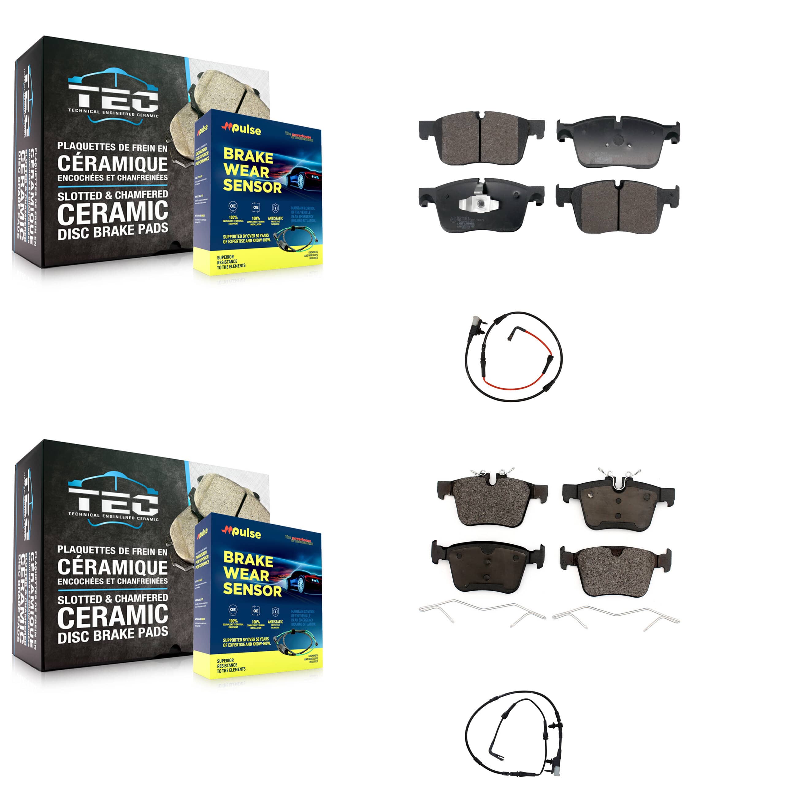 TEC - KTW-101540 - Front and Rear Disc Brake Pad Kits