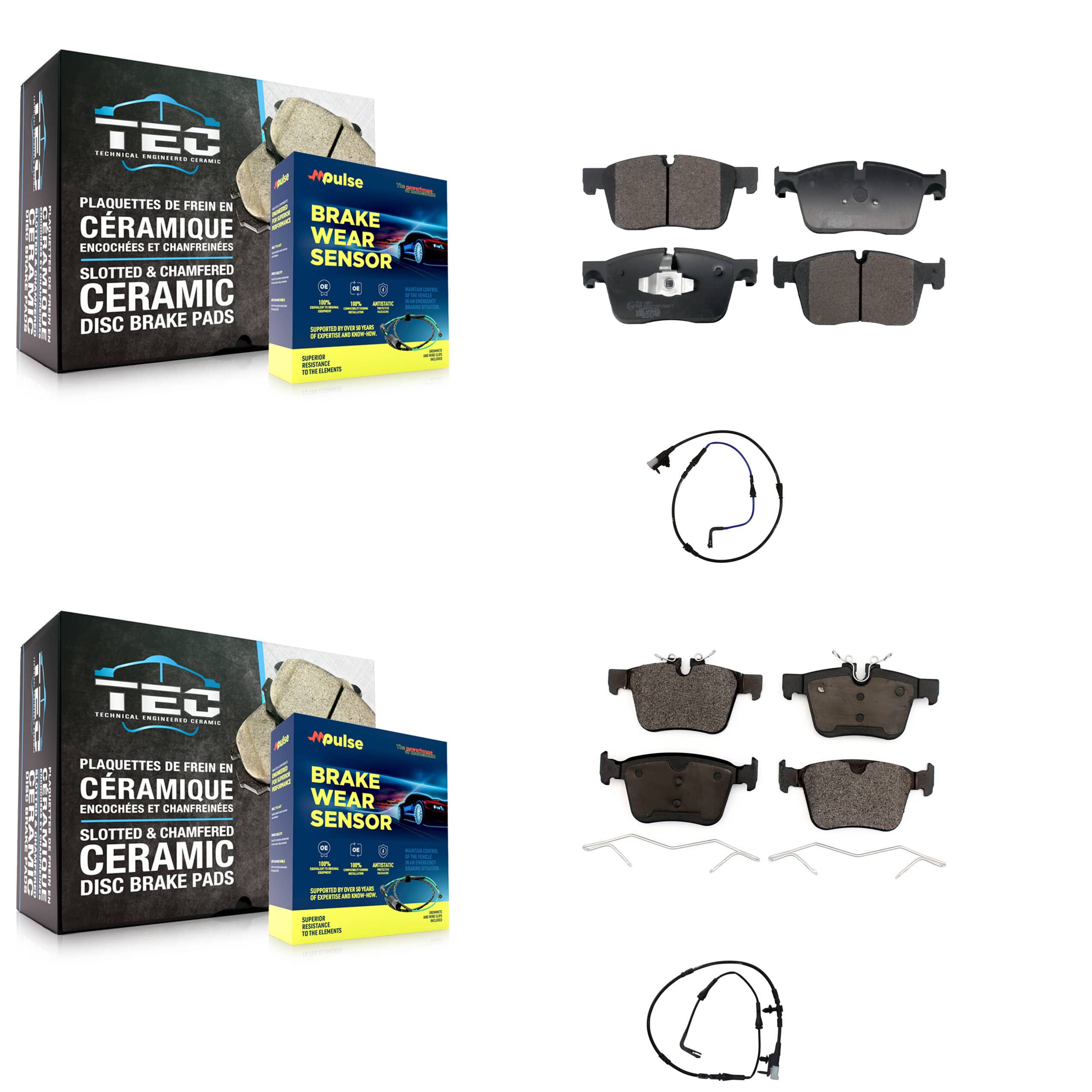 TEC - KTW-101541 - Front and Rear Disc Brake Pad Kits
