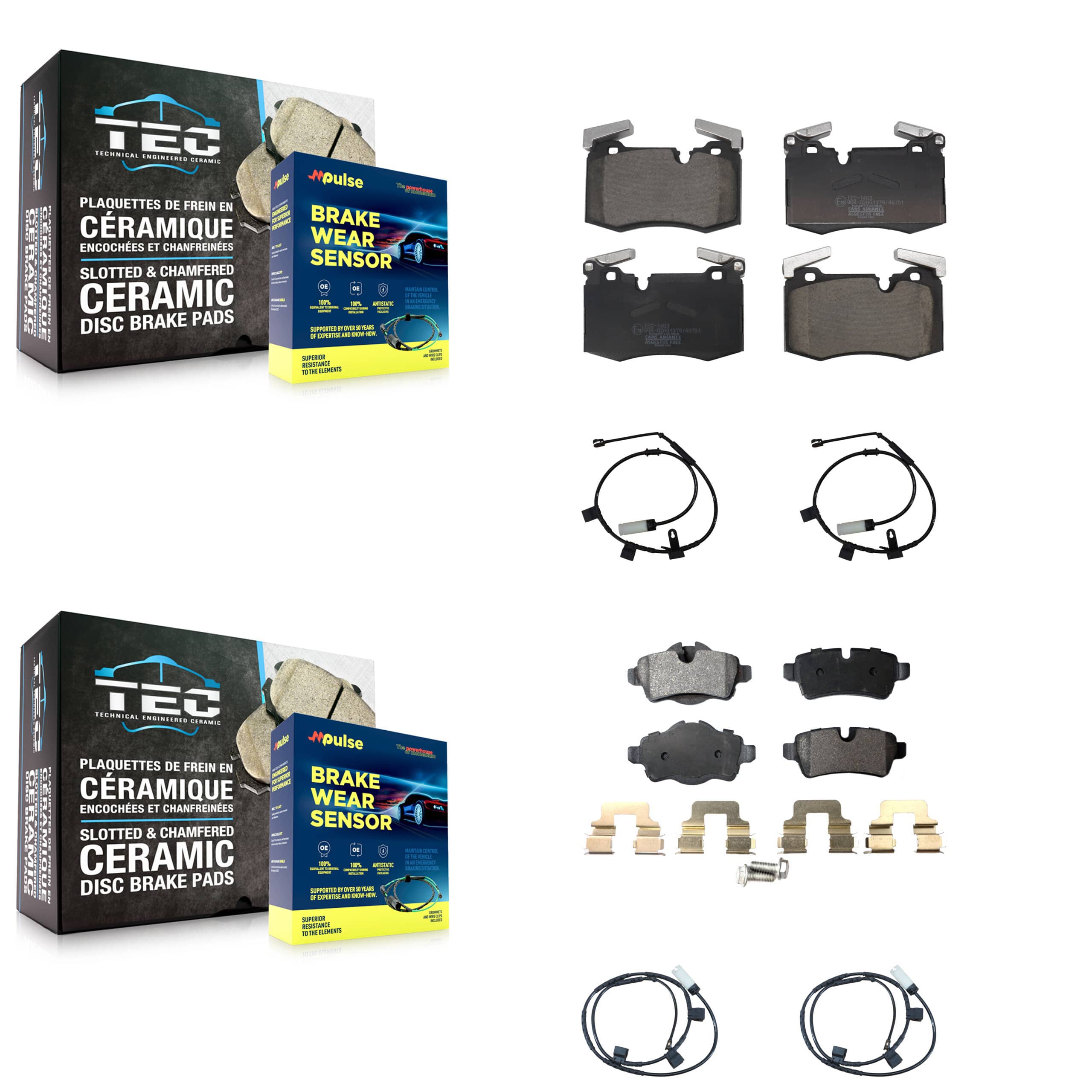 TEC - KTW-101604 - Front and Rear Disc Brake Pad Kits
