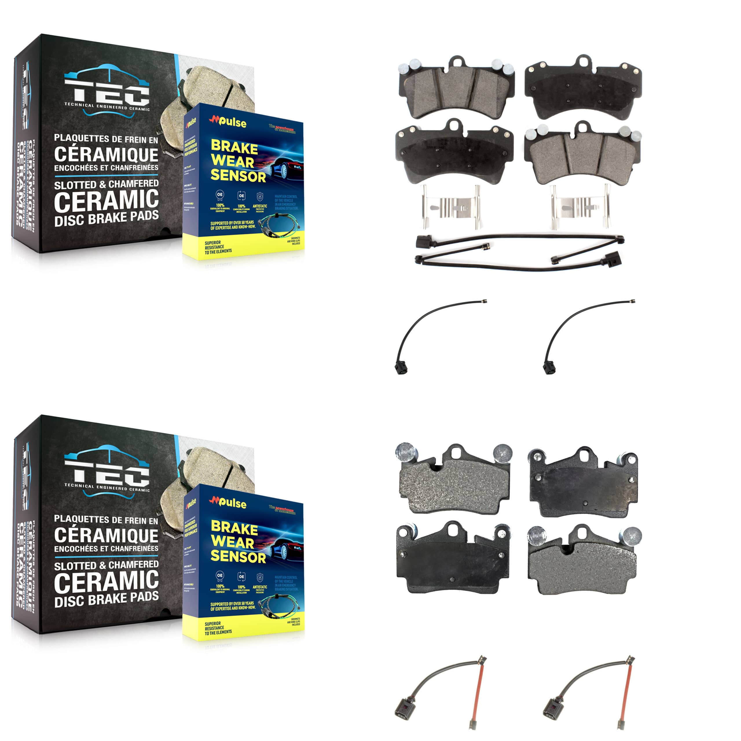TEC - KTW-101611 - Front and Rear Disc Brake Pad Kits