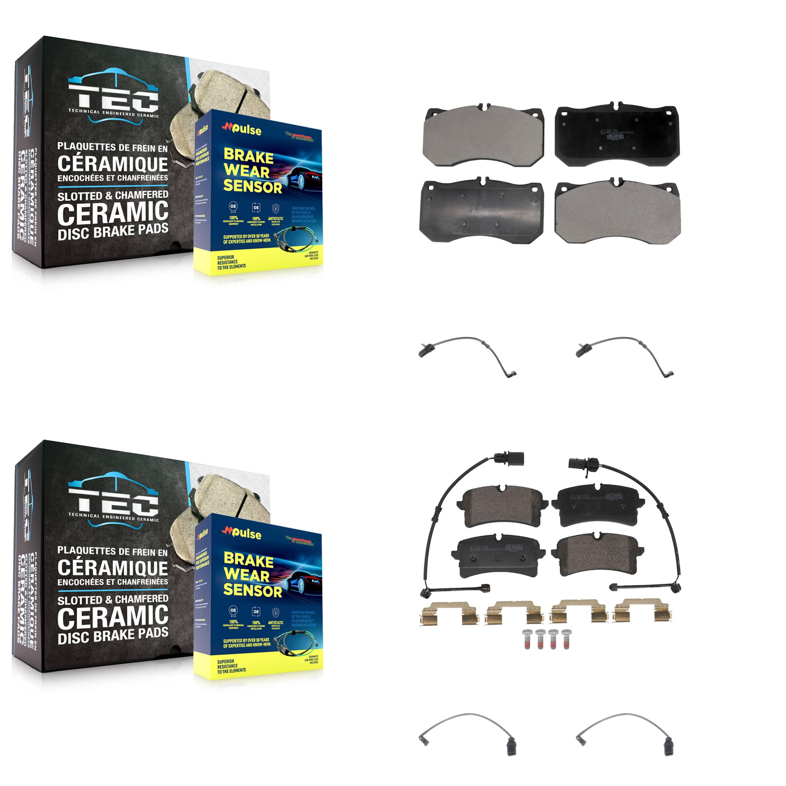 TEC - KTW-101615 - Front and Rear Disc Brake Pad Kits