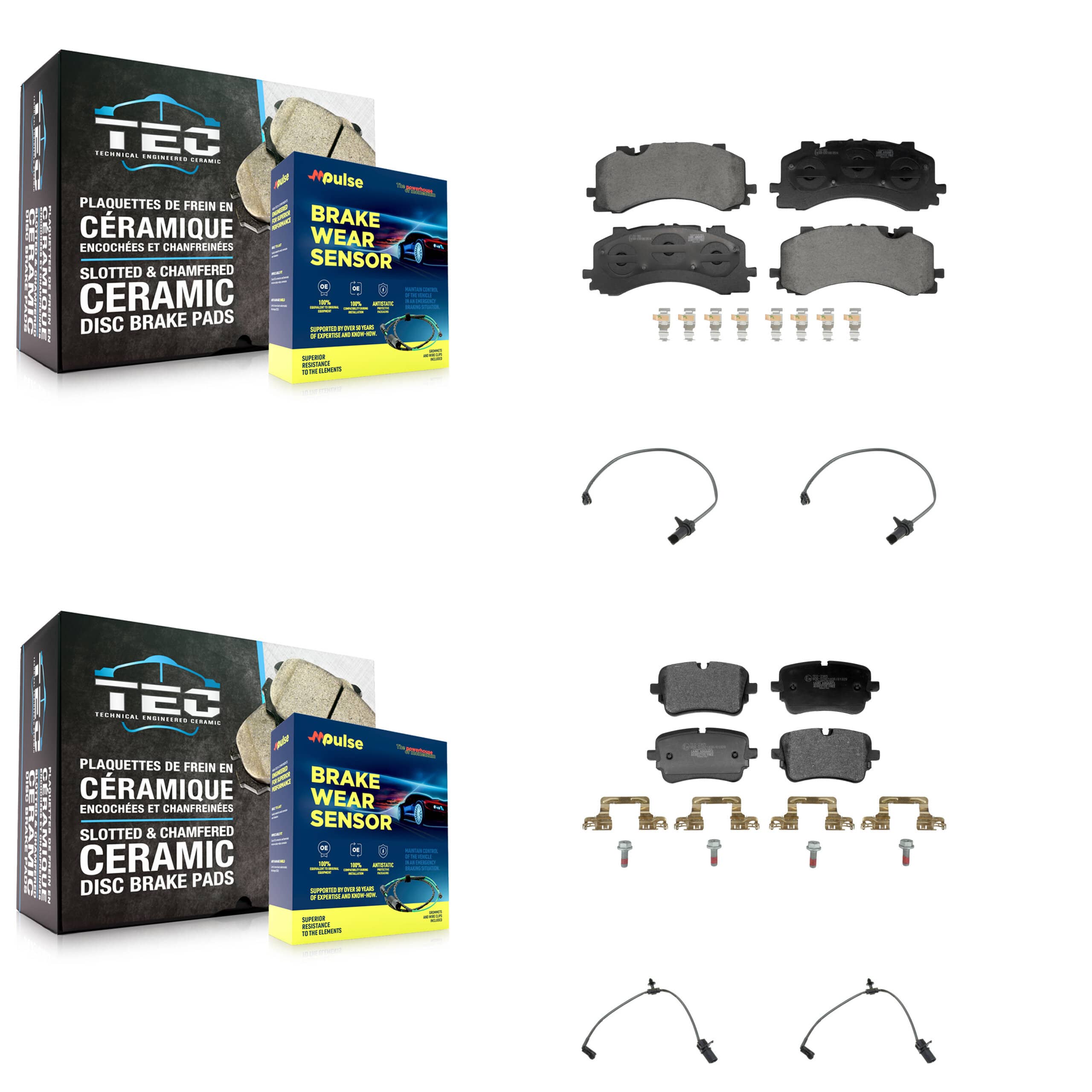 TEC - KTW-101624 - Front and Rear Disc Brake Pad Kits