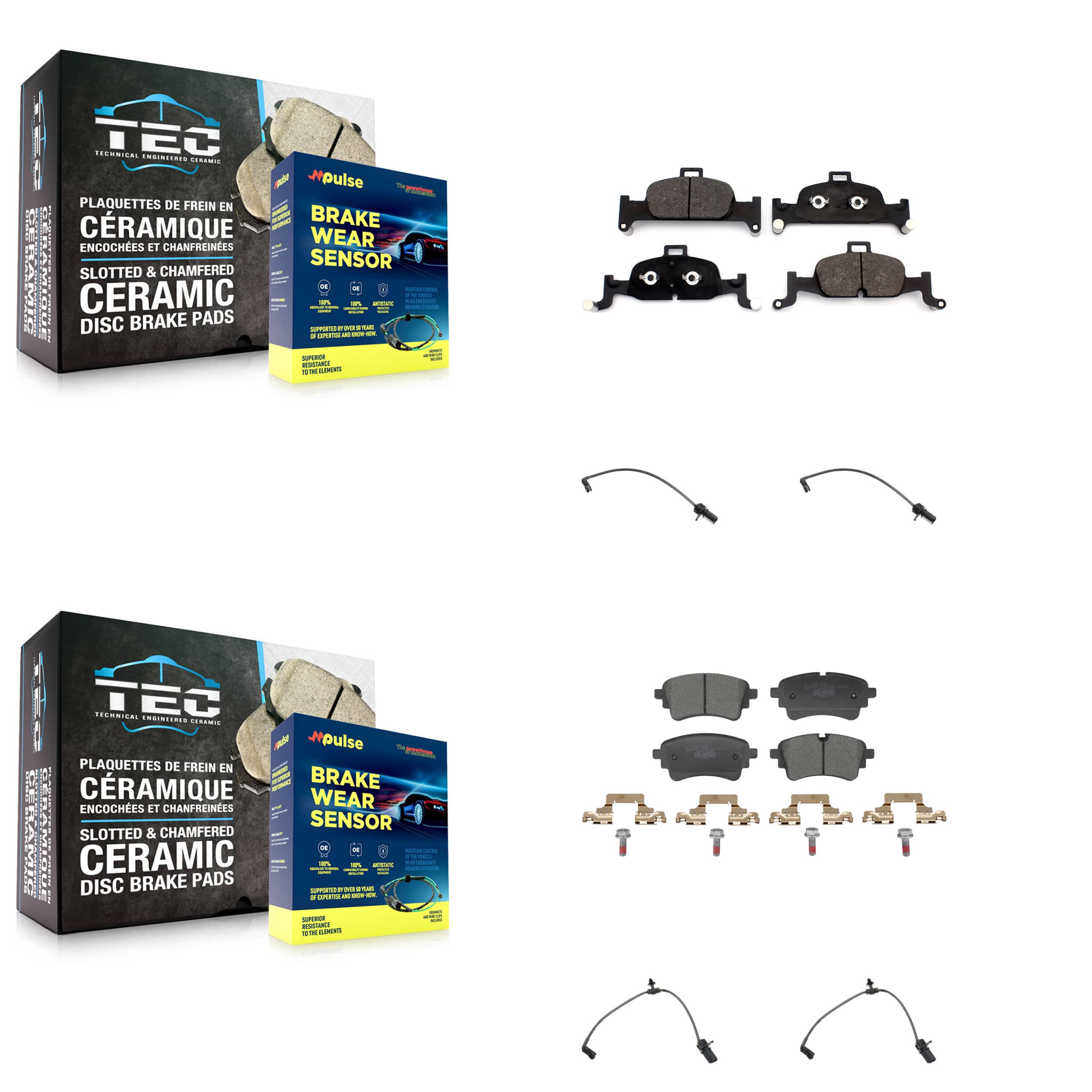 TEC - KTW-101632 - Front and Rear Disc Brake Pad Kits