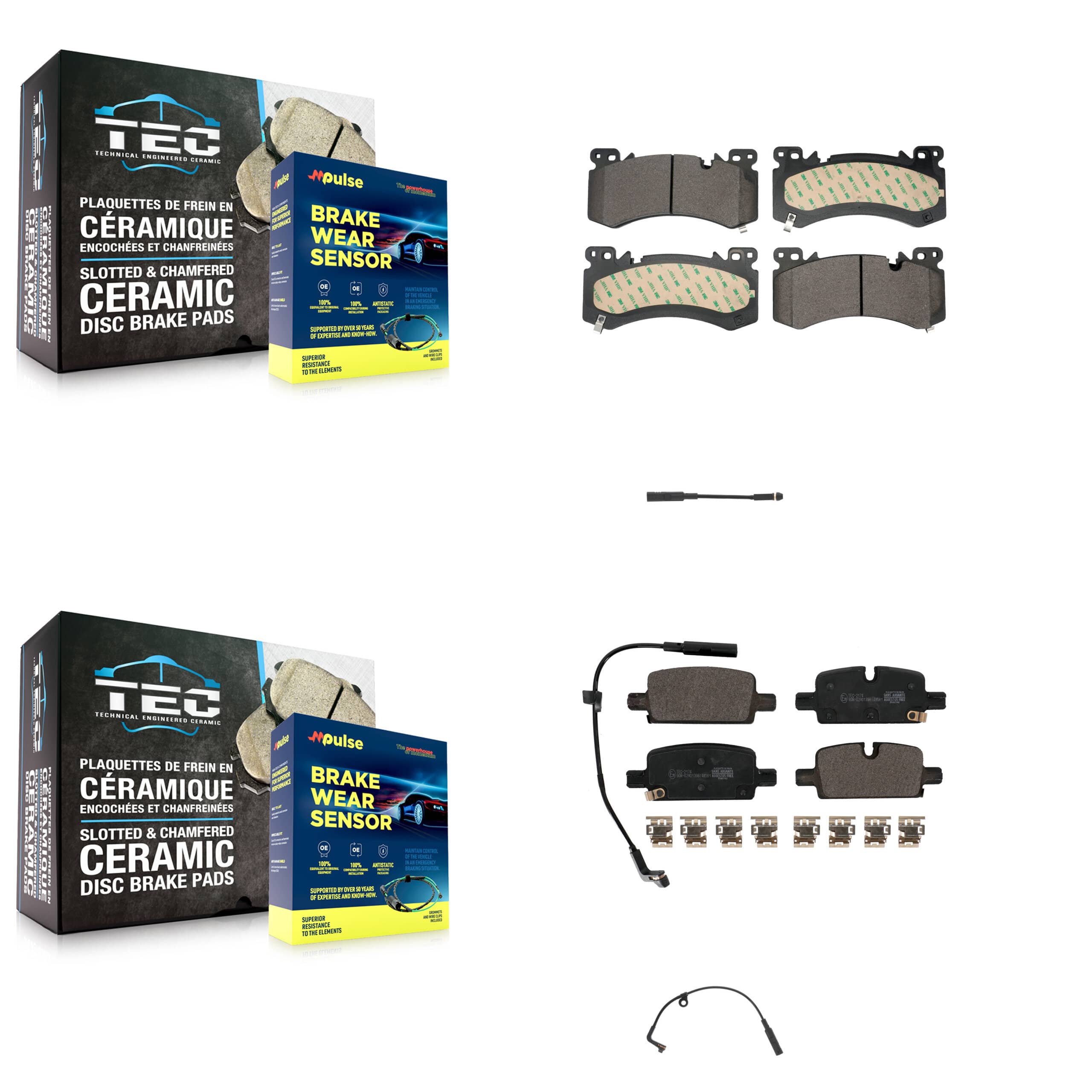 TEC - KTW-101642 - Front and Rear Disc Brake Pad Kits