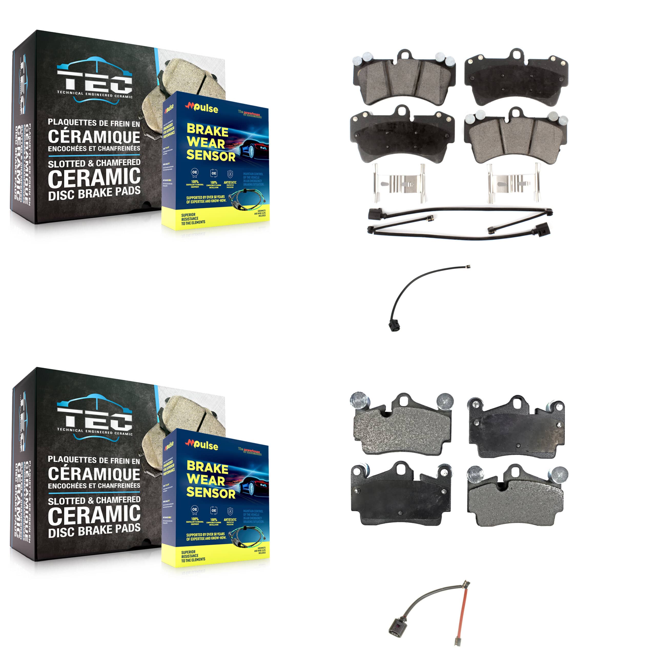 TEC - KTW-101645 - Front and Rear Disc Brake Pad Kits