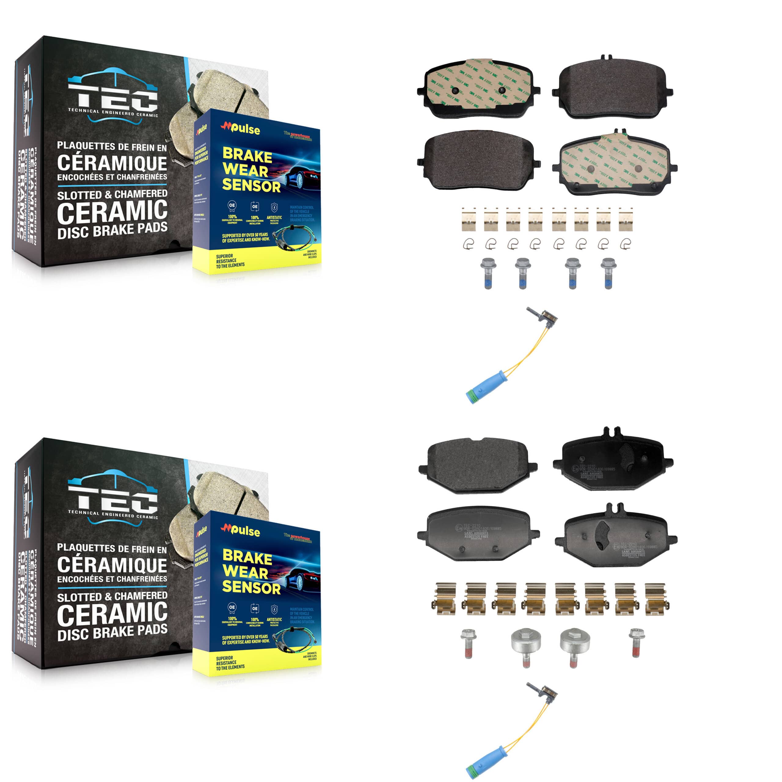 TEC - KTW-101660 - Front and Rear Disc Brake Pad Kits