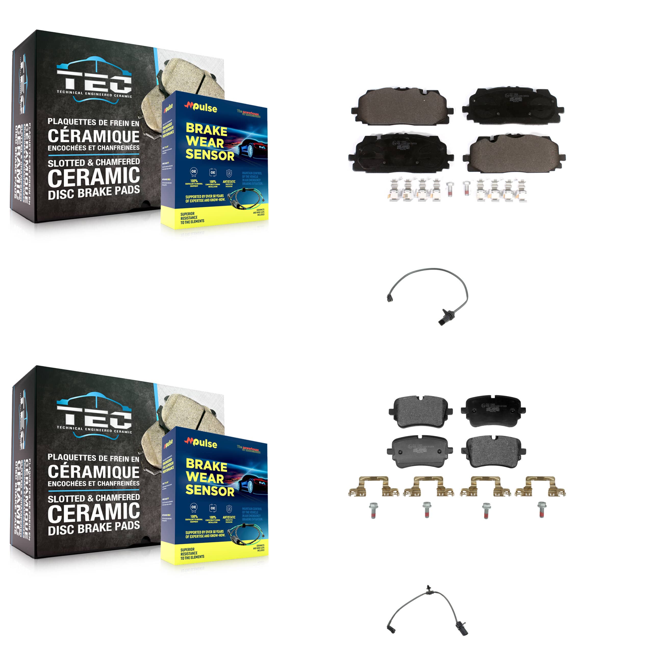 TEC - KTW-101668 - Front and Rear Disc Brake Pad Kits
