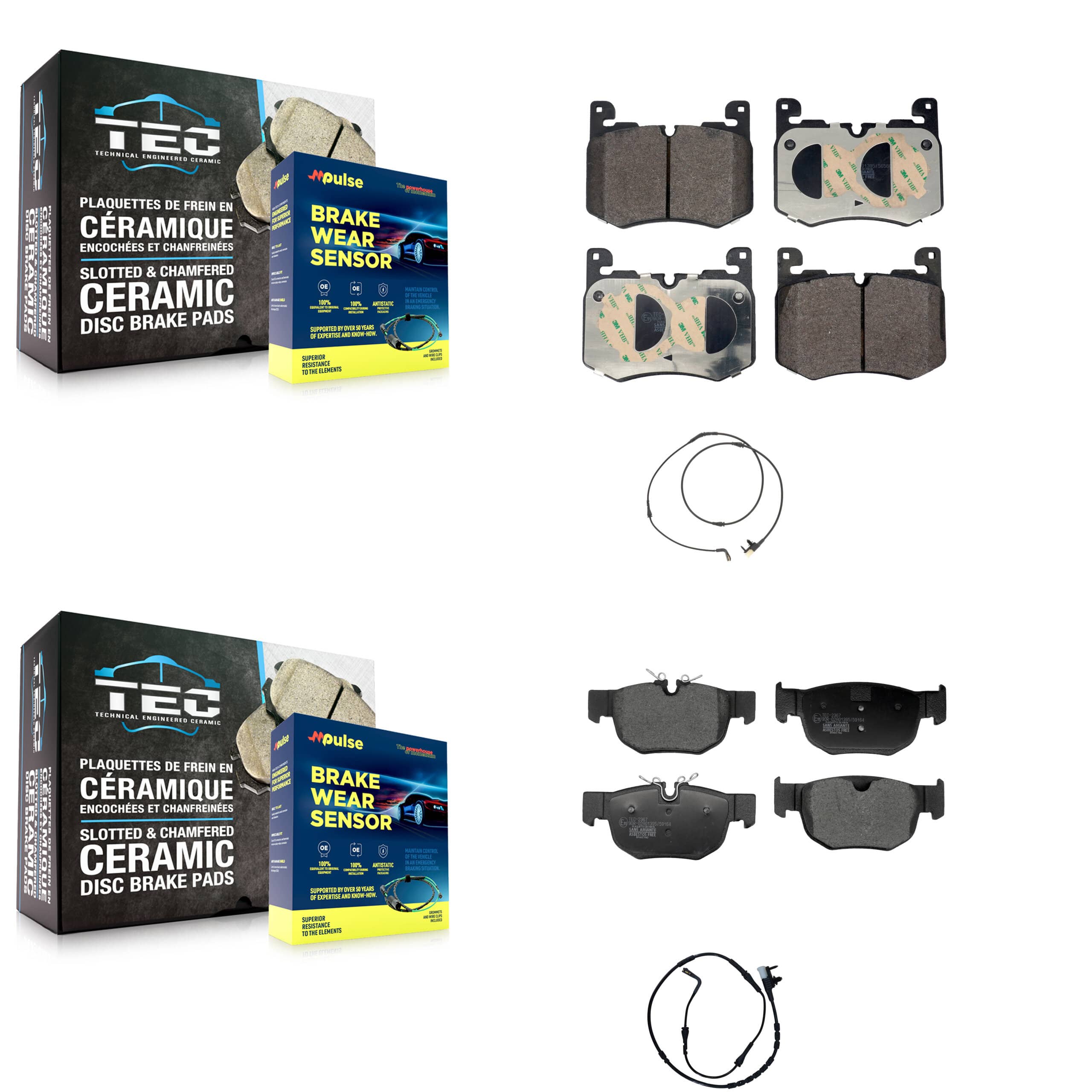 TEC - KTW-101673 - Front and Rear Disc Brake Pad Kits