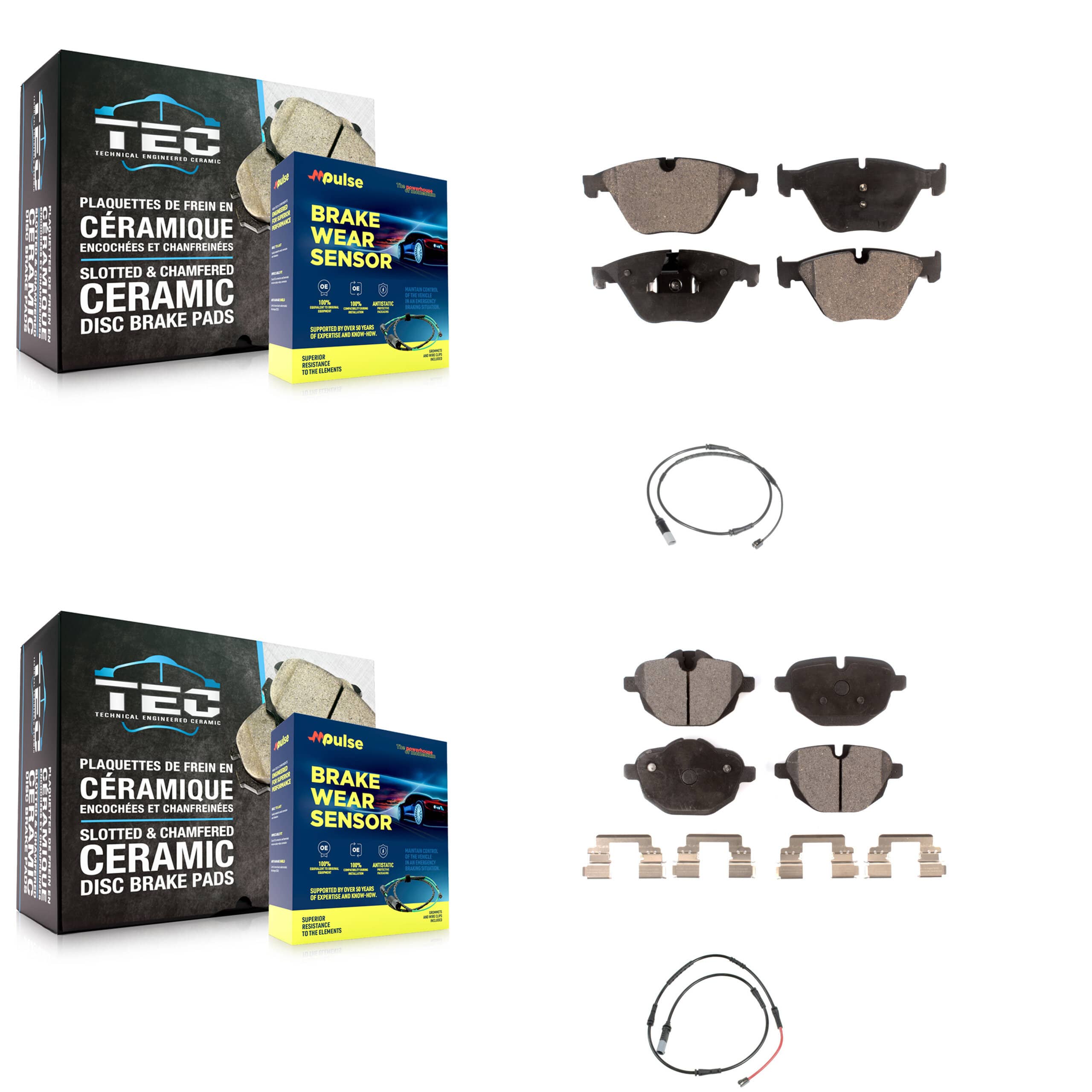 TEC - KTW-101757 - Front and Rear Disc Brake Pad Kits