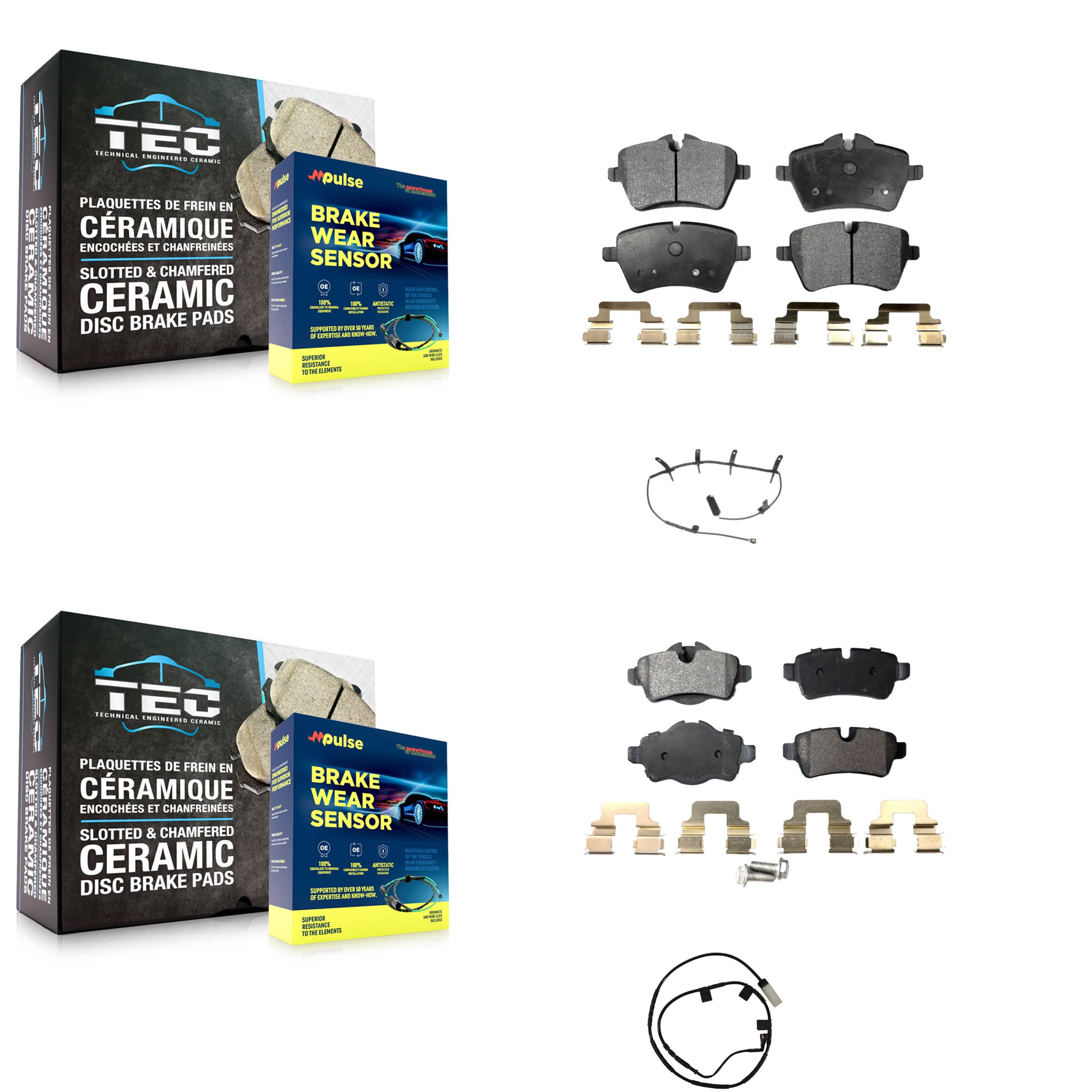 TEC - KTW-101765 - Front and Rear Disc Brake Pad Kits