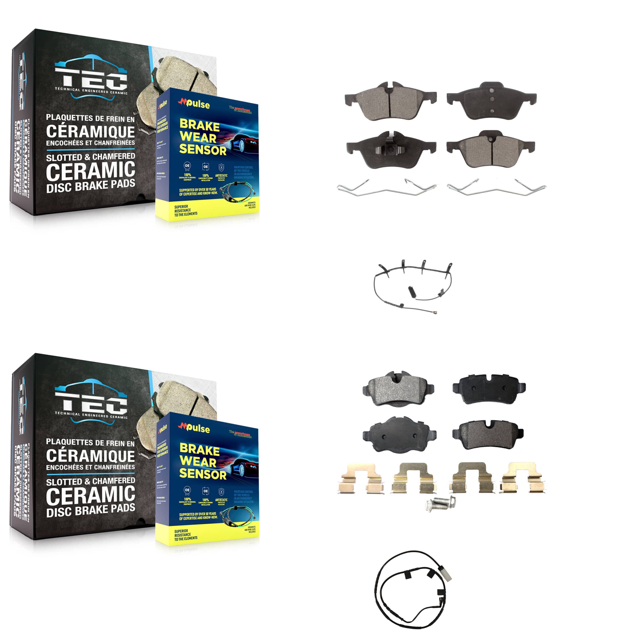 TEC - KTW-101766 - Front and Rear Disc Brake Pad Kits