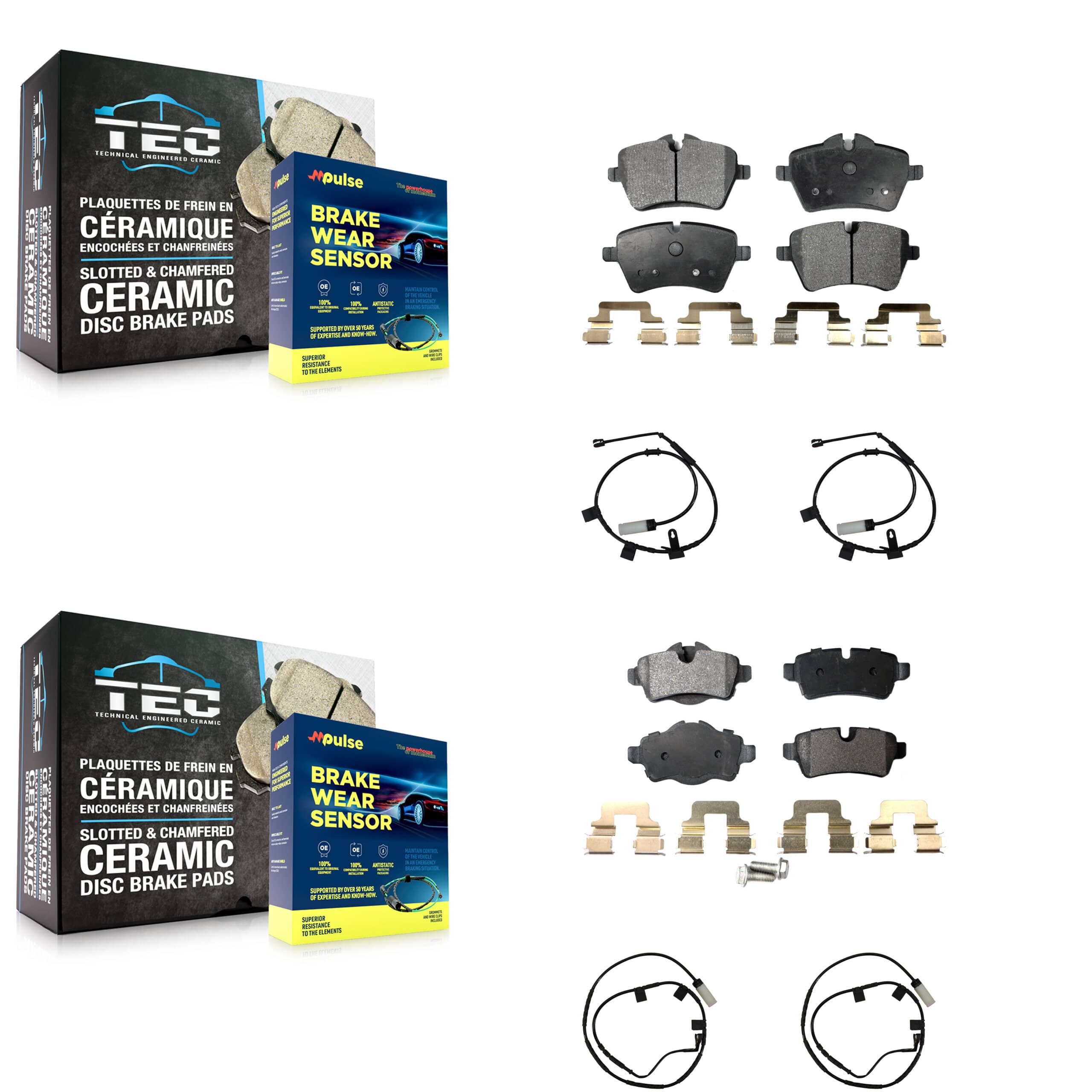 TEC - KTW-101769 - Front and Rear Disc Brake Pad Kits