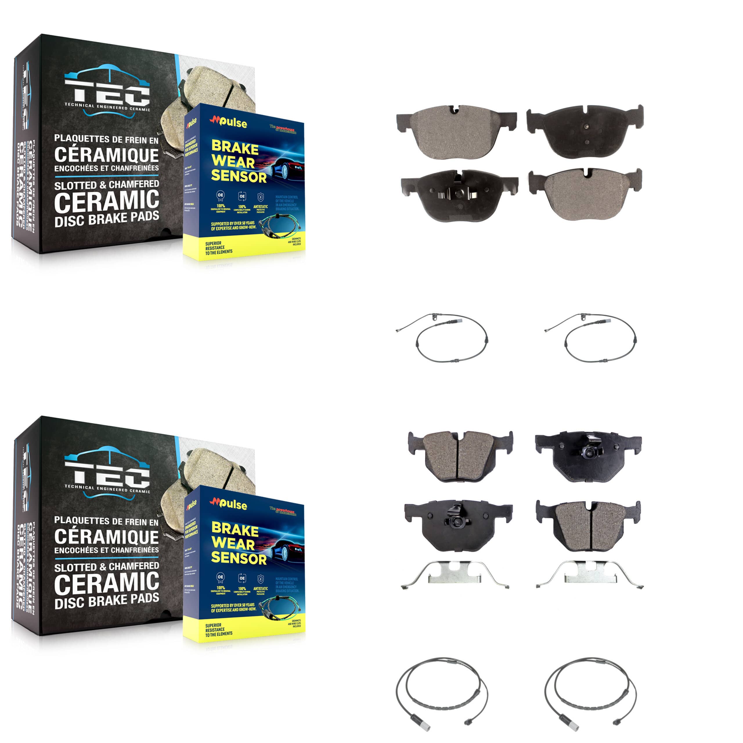 TEC - KTW-101773 - Front and Rear Disc Brake Pad Kits