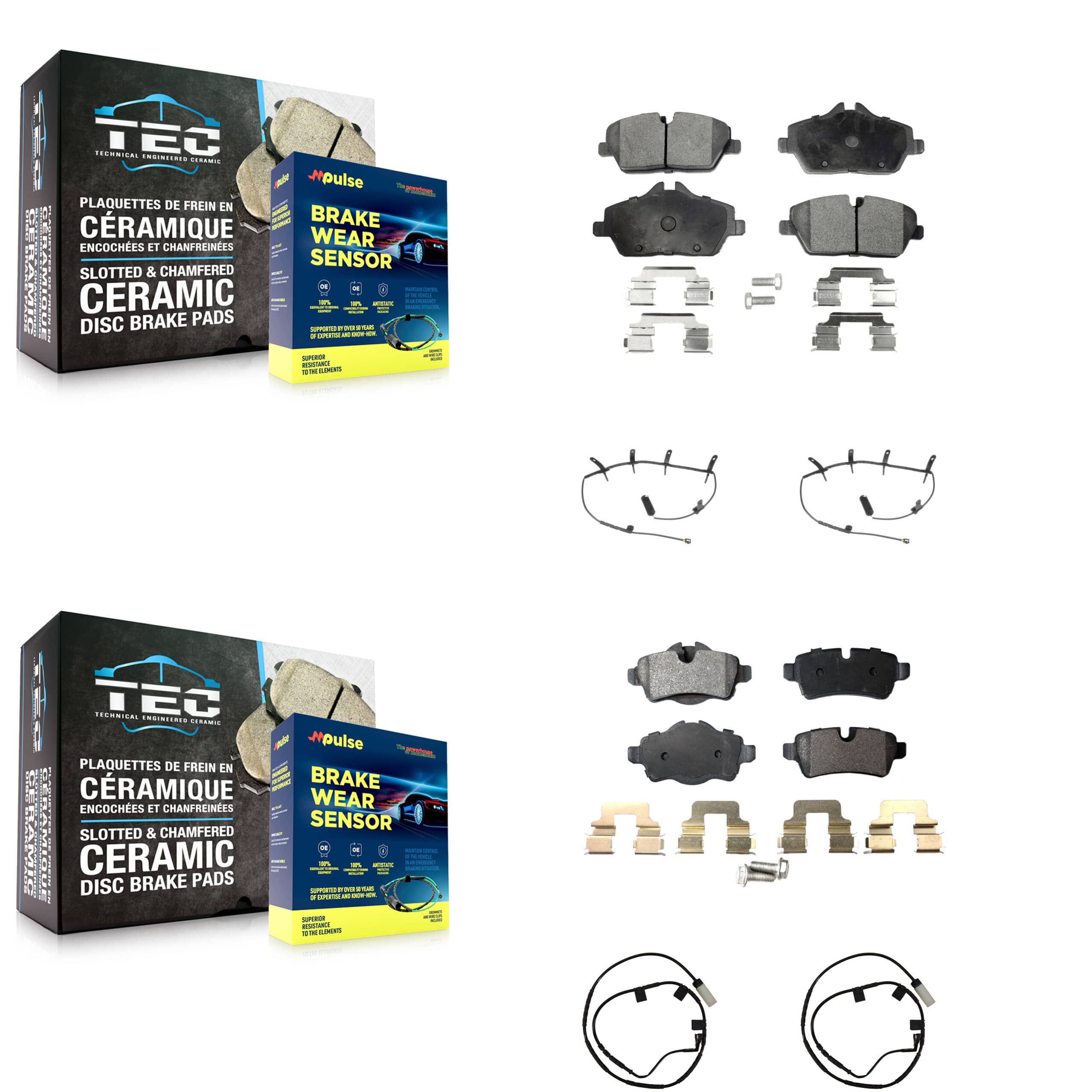 TEC - KTW-101776 - Front and Rear Disc Brake Pad Kits
