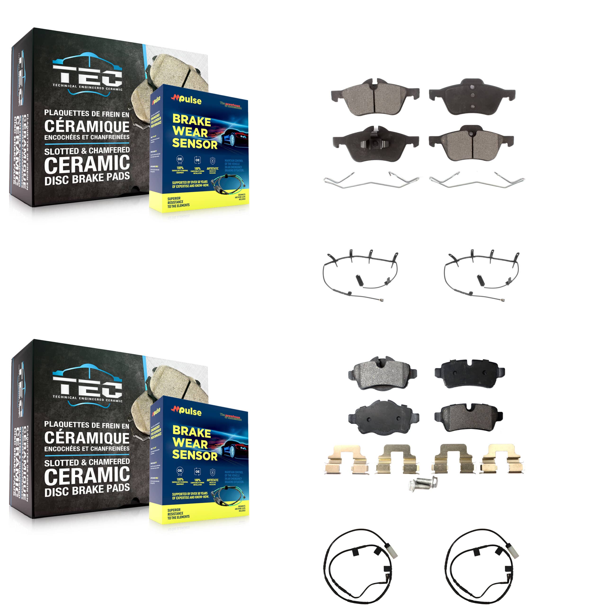 TEC - KTW-101778 - Front and Rear Disc Brake Pad Kits